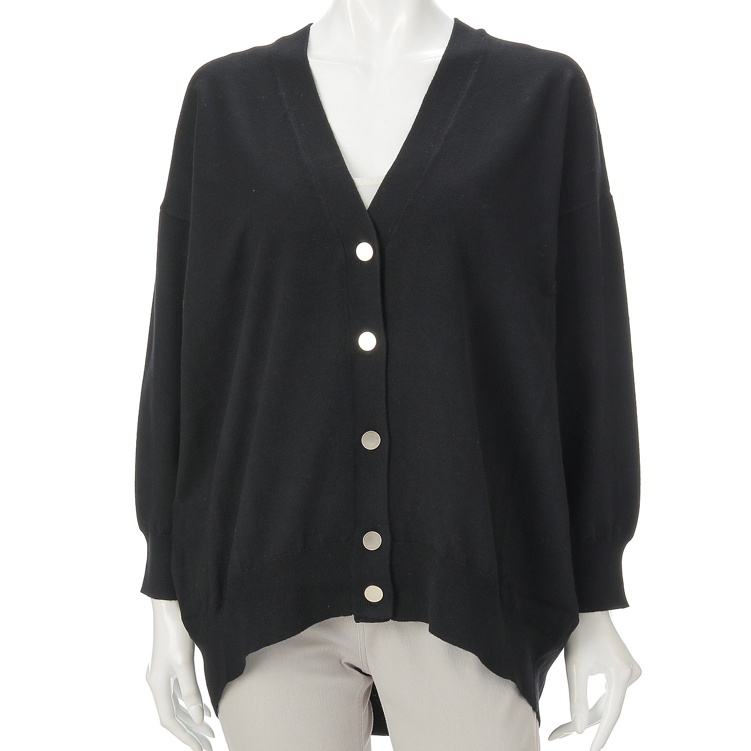 天竺ワイドVネックカーディガン - 画像5