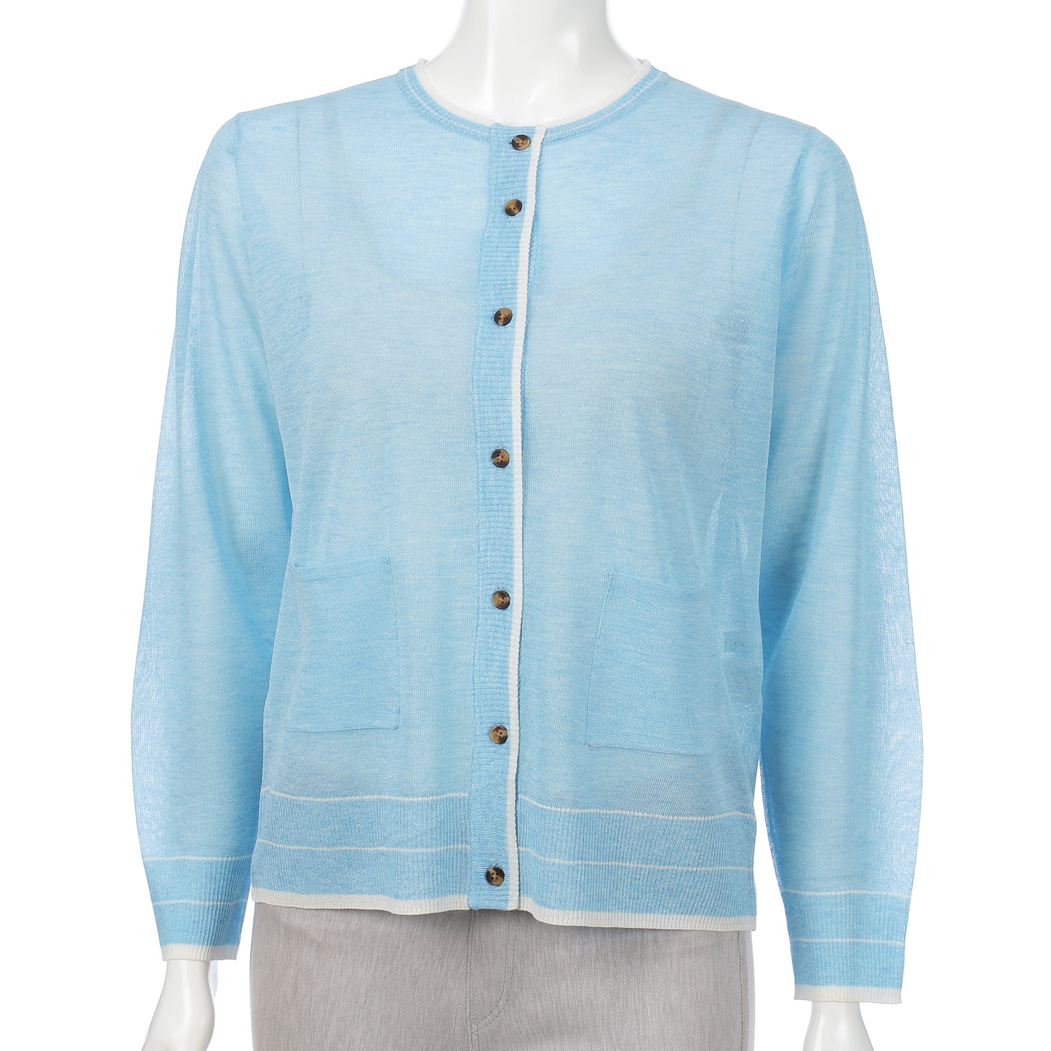 LEVITA配色クルーネックカーディガン - 画像18