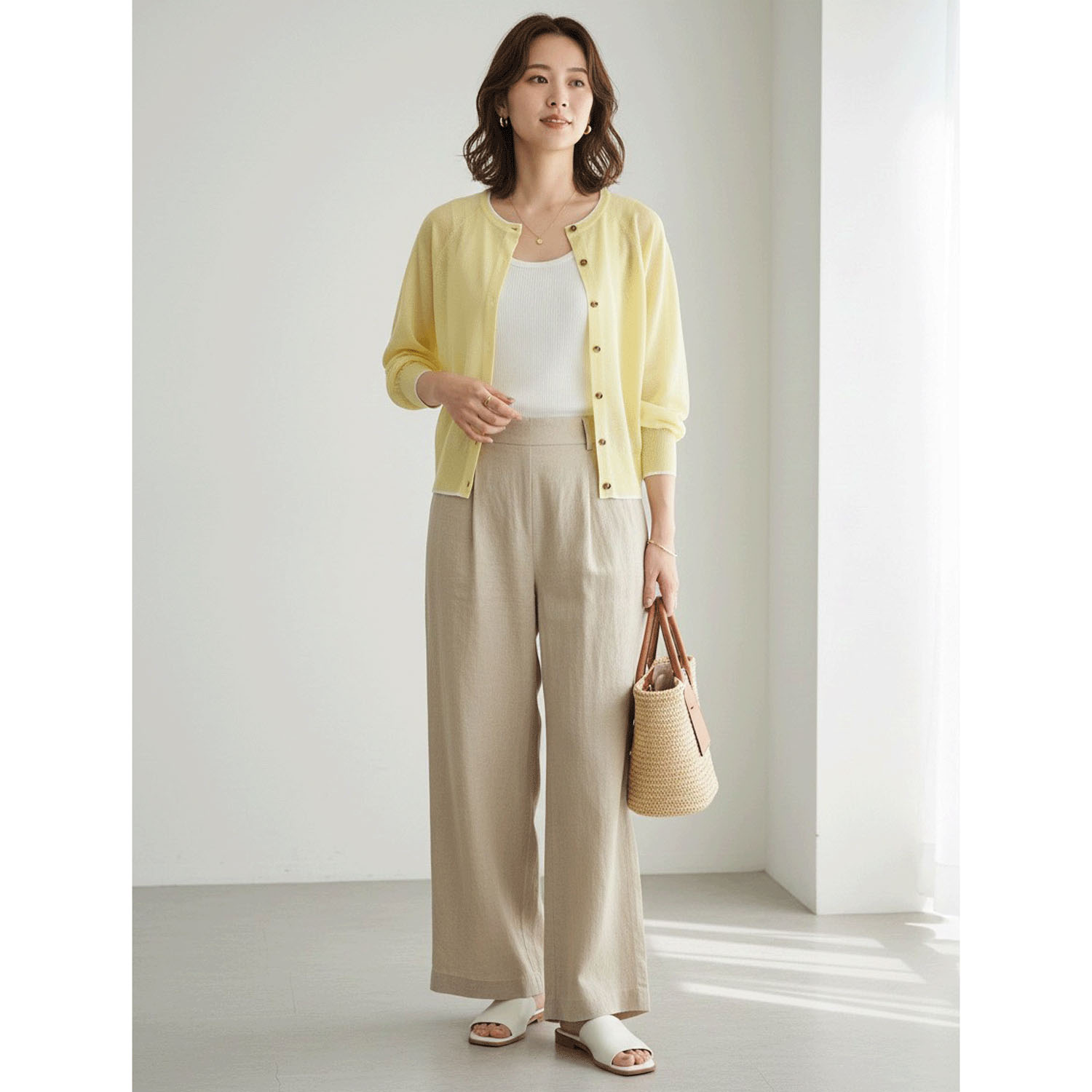 LEVITA配色クルーネックカーディガン - 画像17