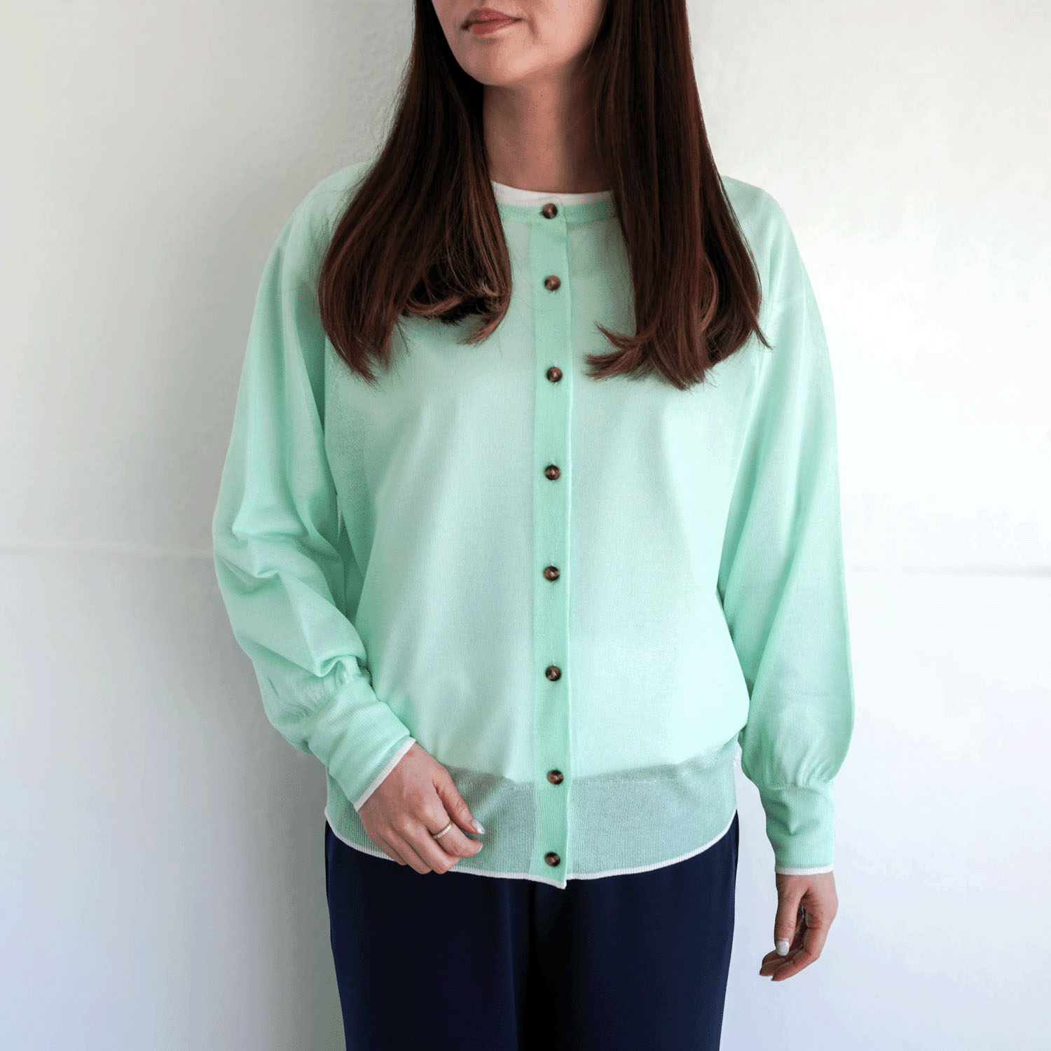 LEVITA配色クルーネックカーディガン - 画像24