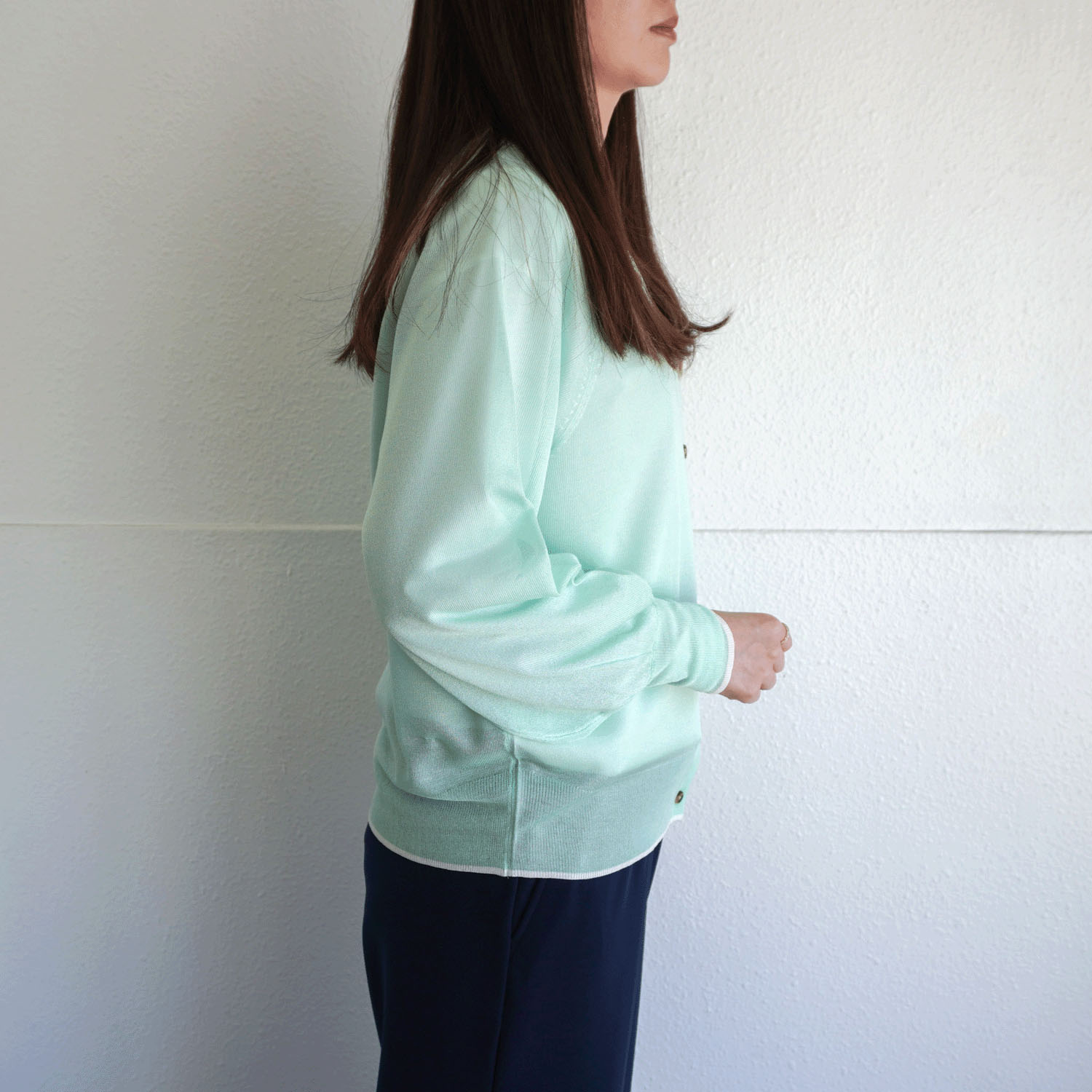 LEVITA配色クルーネックカーディガン - 画像4