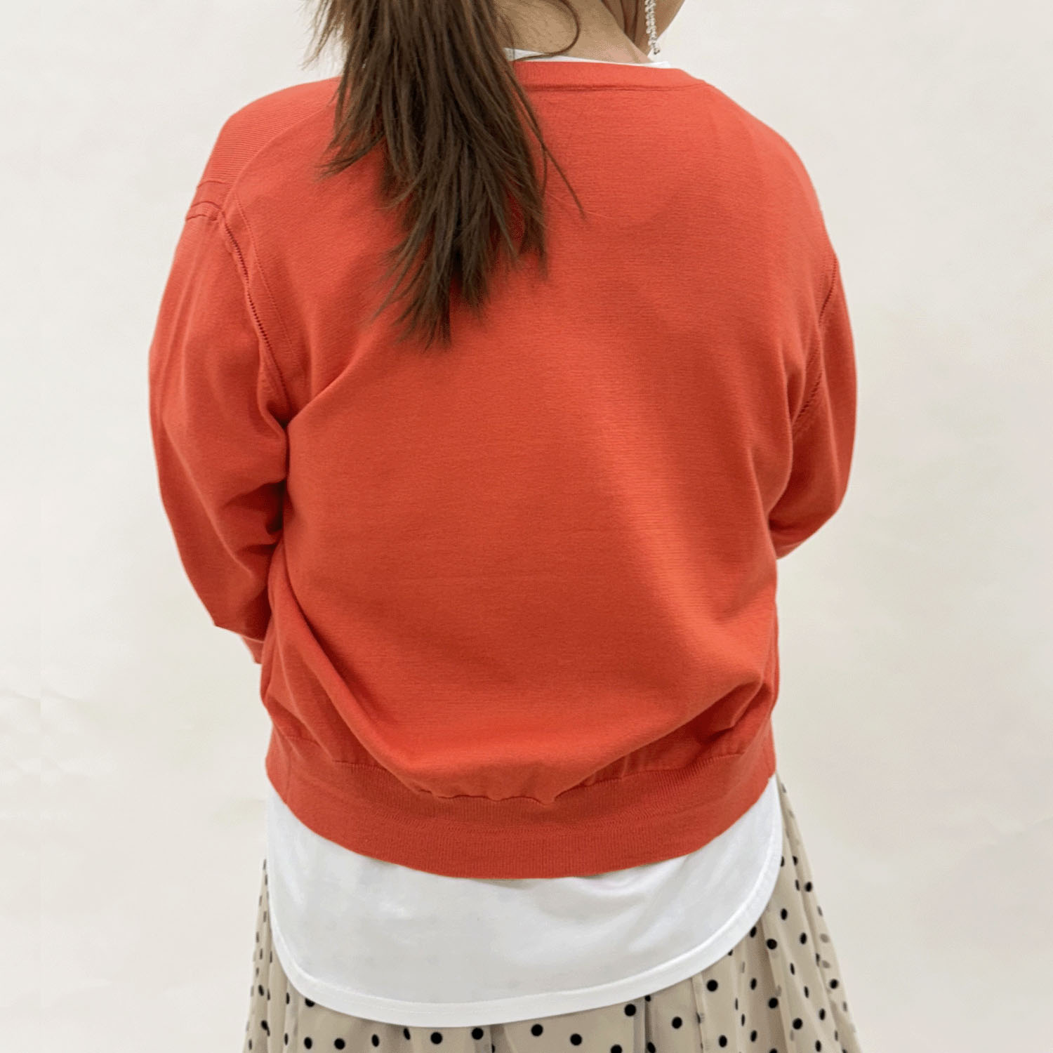 スビンコットン丸首六分袖カーディガン - 画像7