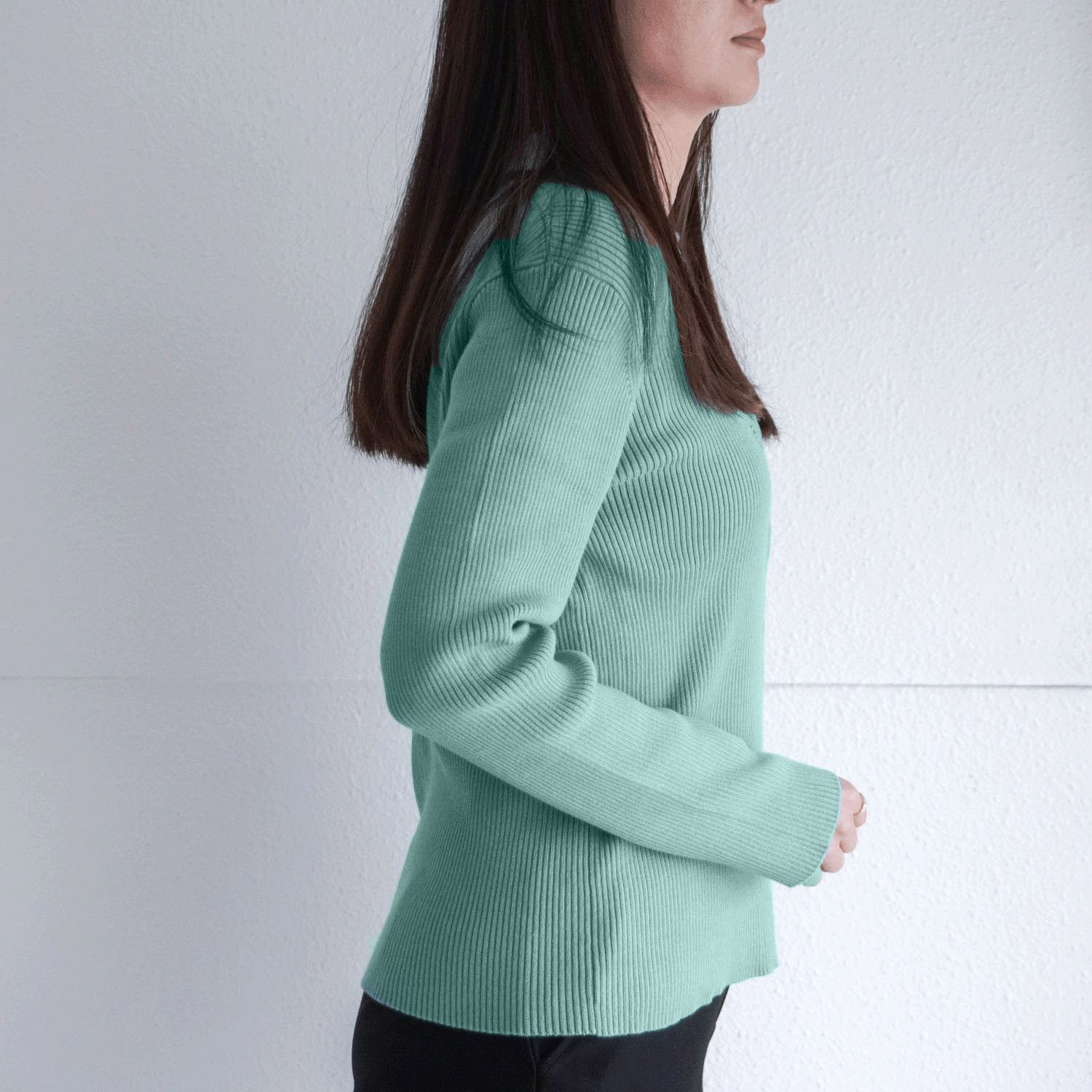 【Insta Live】スビンコットンポロ衿リブ編みカーディガン - 画像2