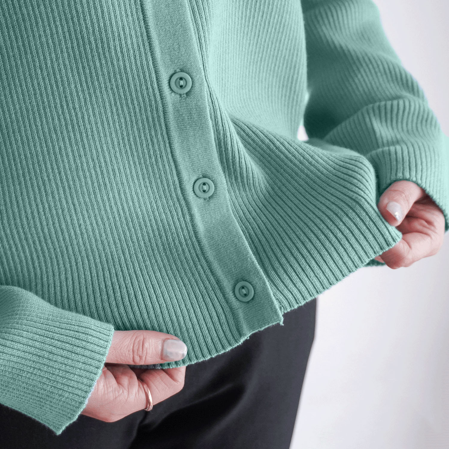 【Insta Live】スビンコットンポロ衿リブ編みカーディガン - 画像5