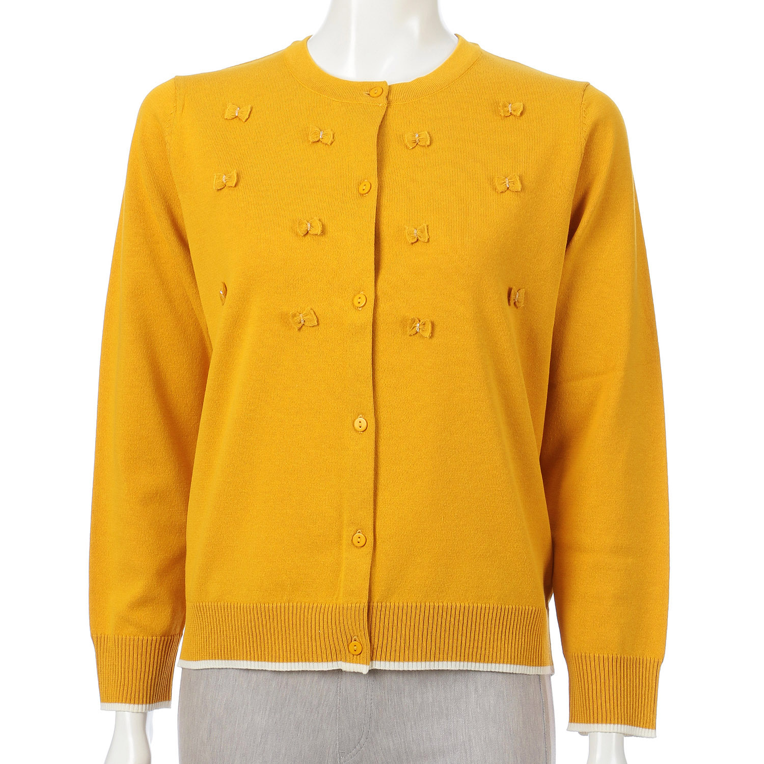 リボンモチーフ使いカーディガン - 画像1