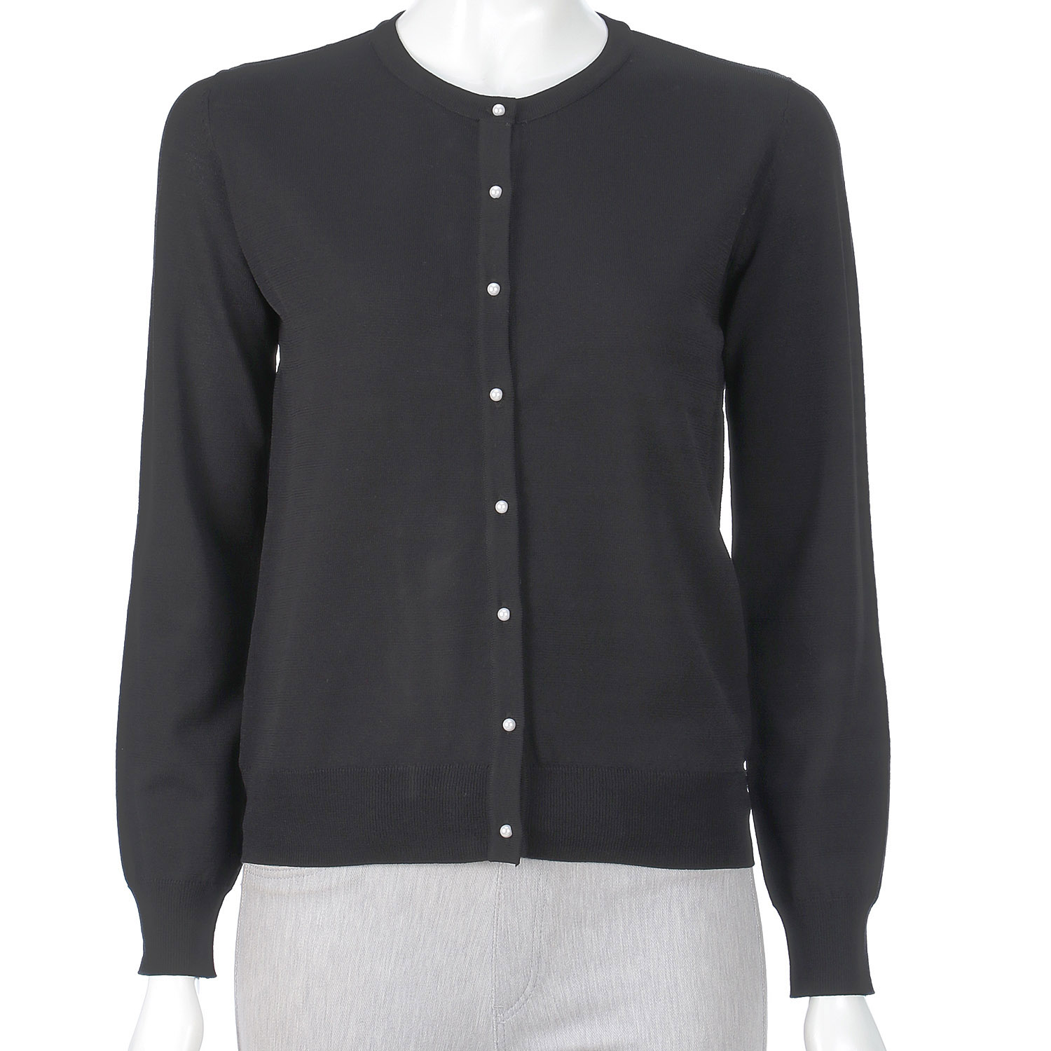 パール釦使いカーディガン - 画像2