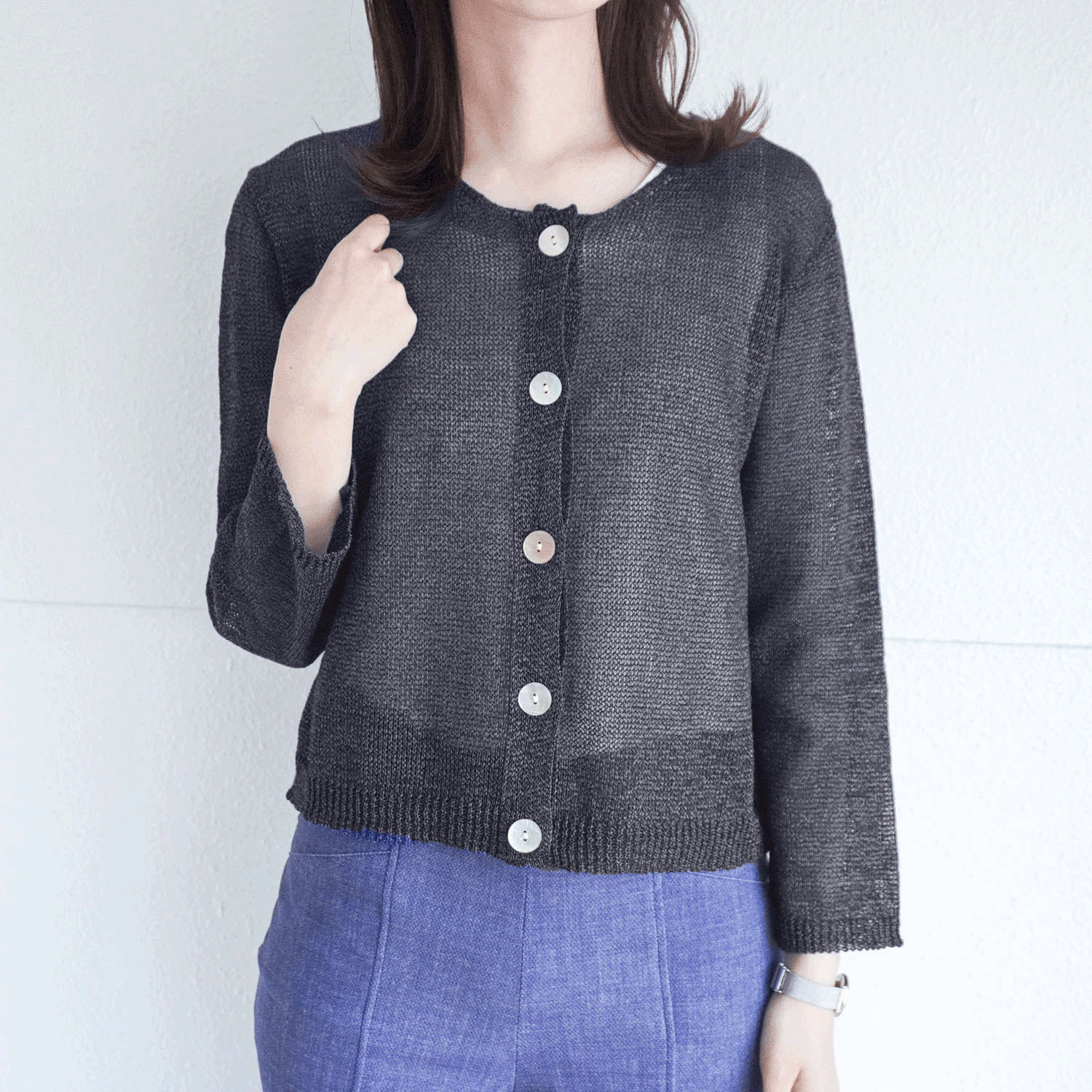 抄繊糸ショート丈カーディガン - 画像19