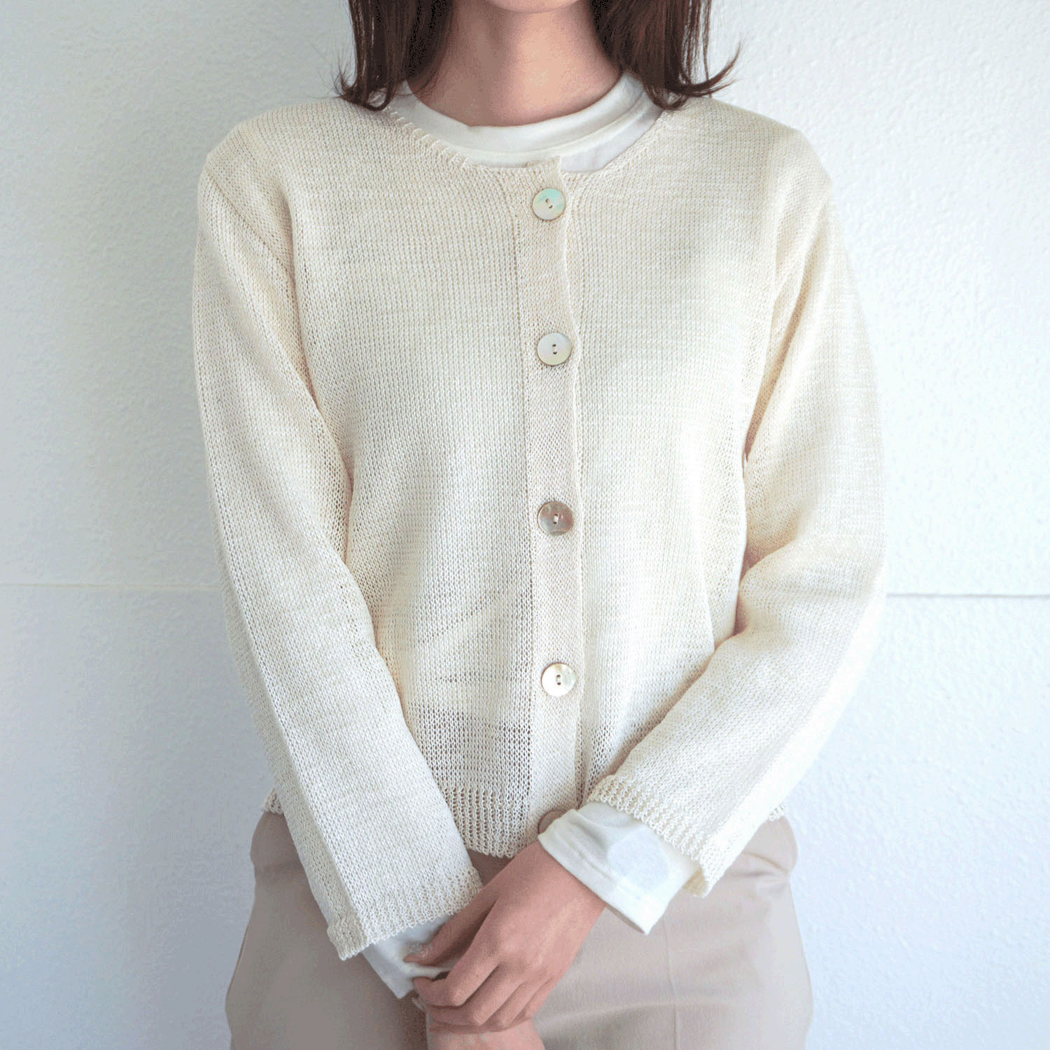 抄繊糸ショート丈カーディガン - 画像7