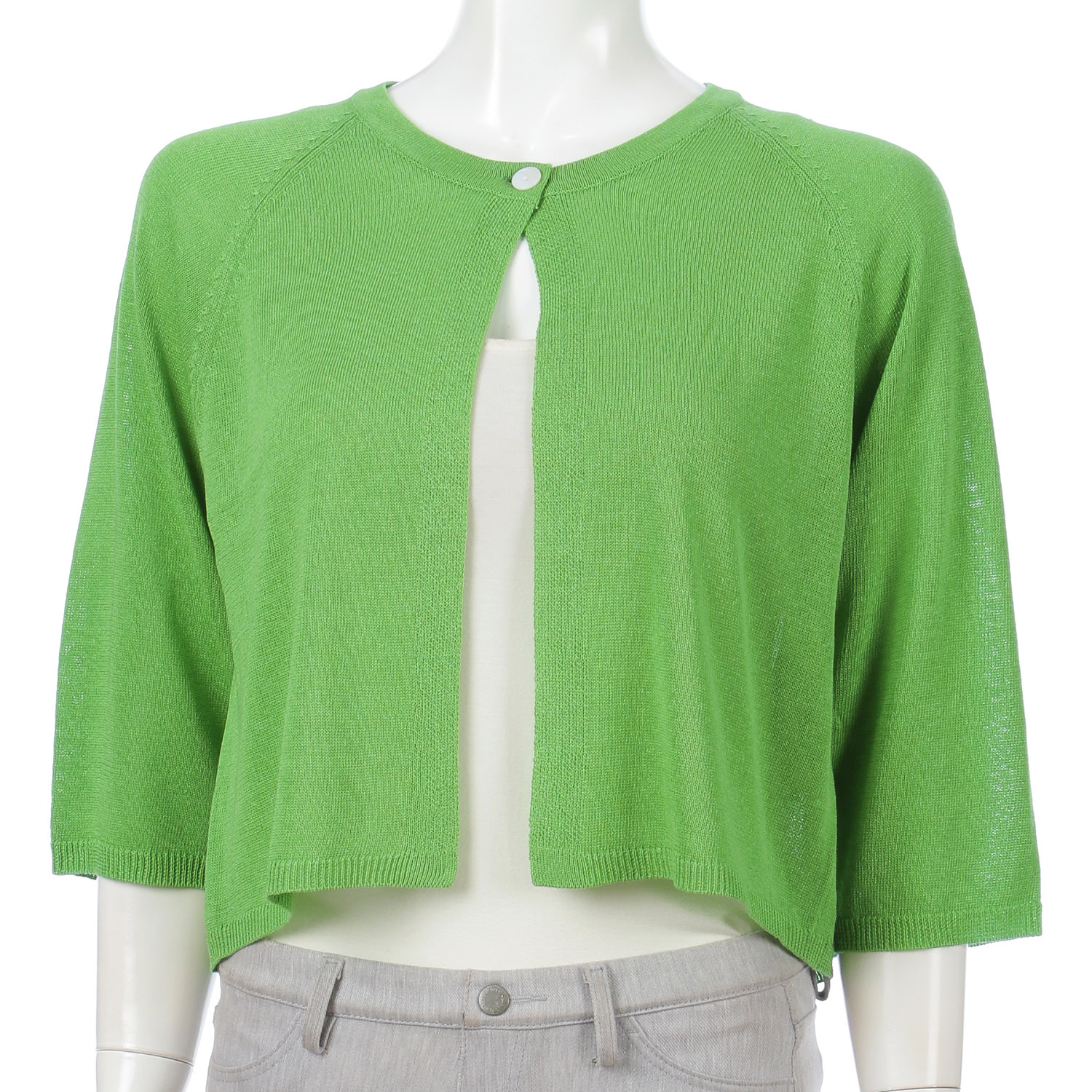 麻混ラグランショートカーディガン - 画像7