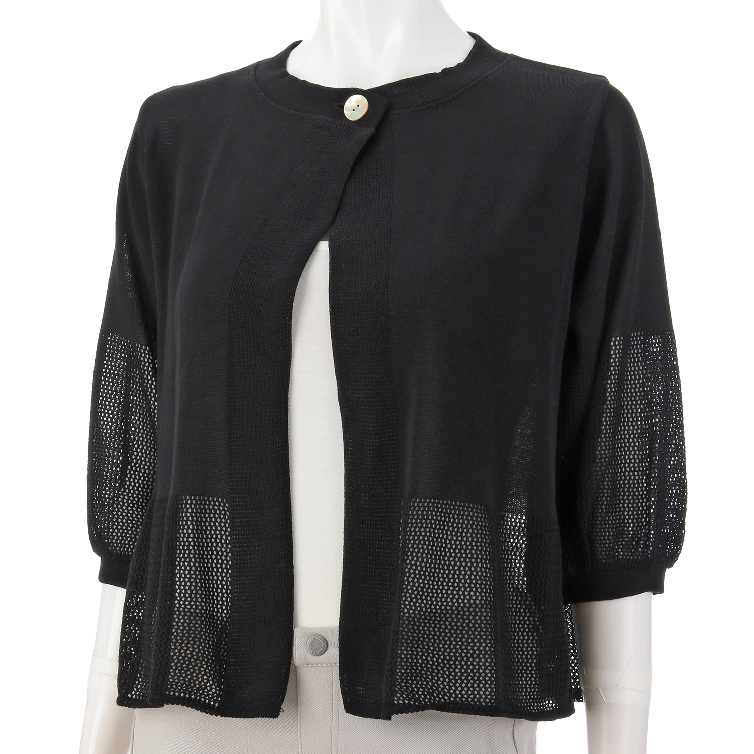 1釦丸首カーディガン - 画像3