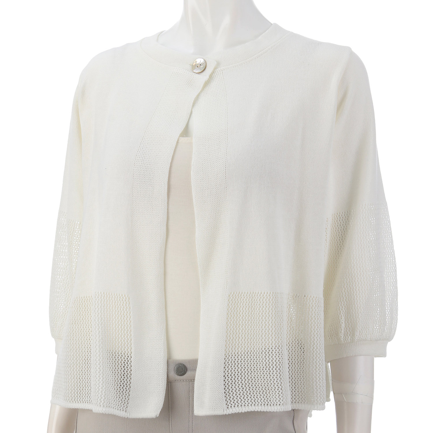 1釦丸首カーディガン - 画像4