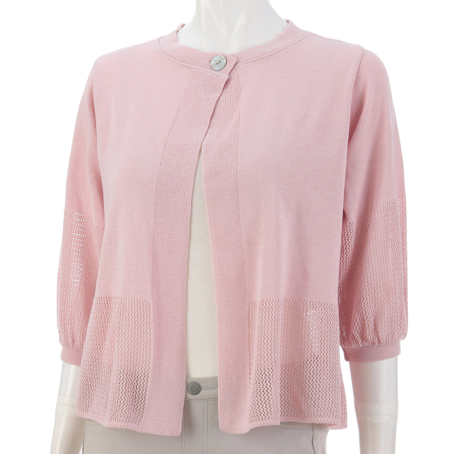 1釦丸首カーディガン - 画像1