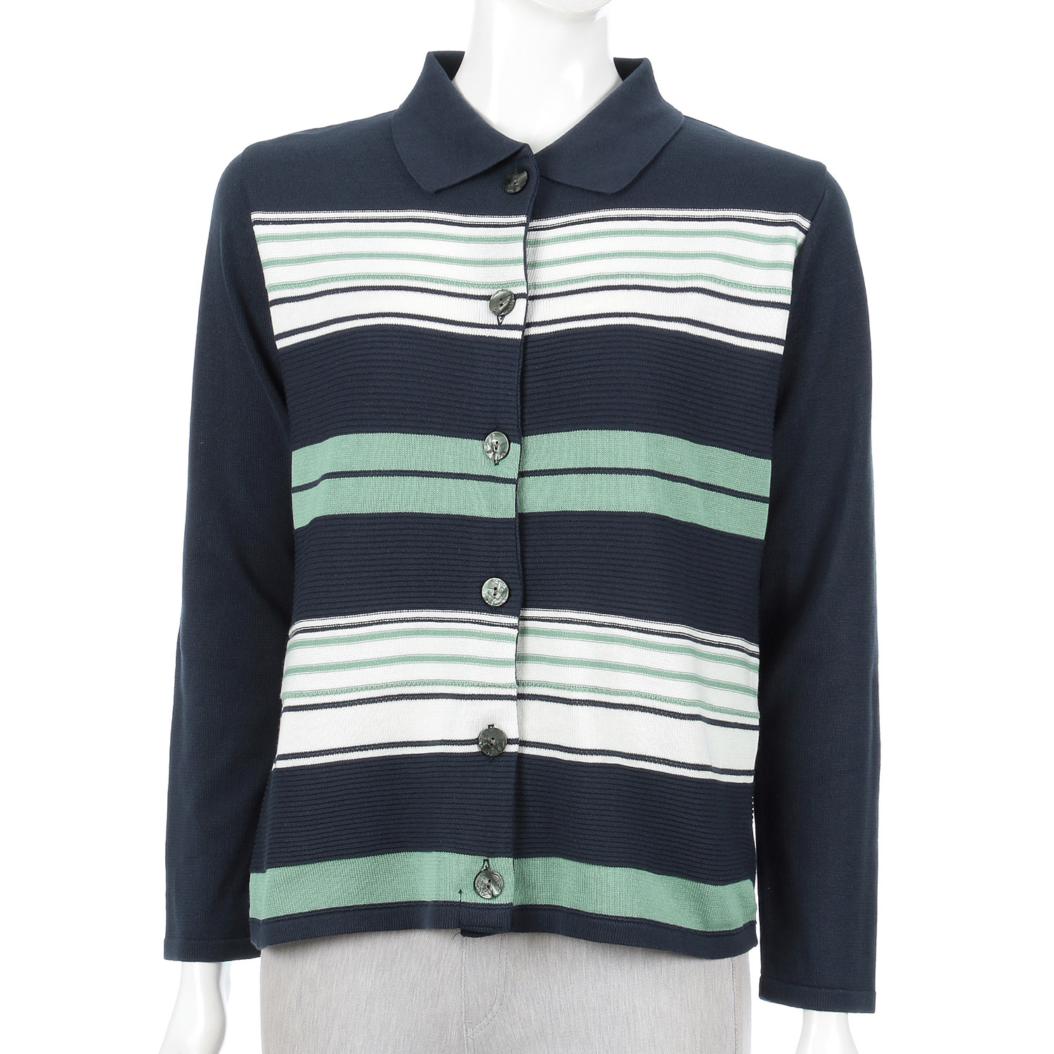 ボーダー衿付きカーディガン - 画像6