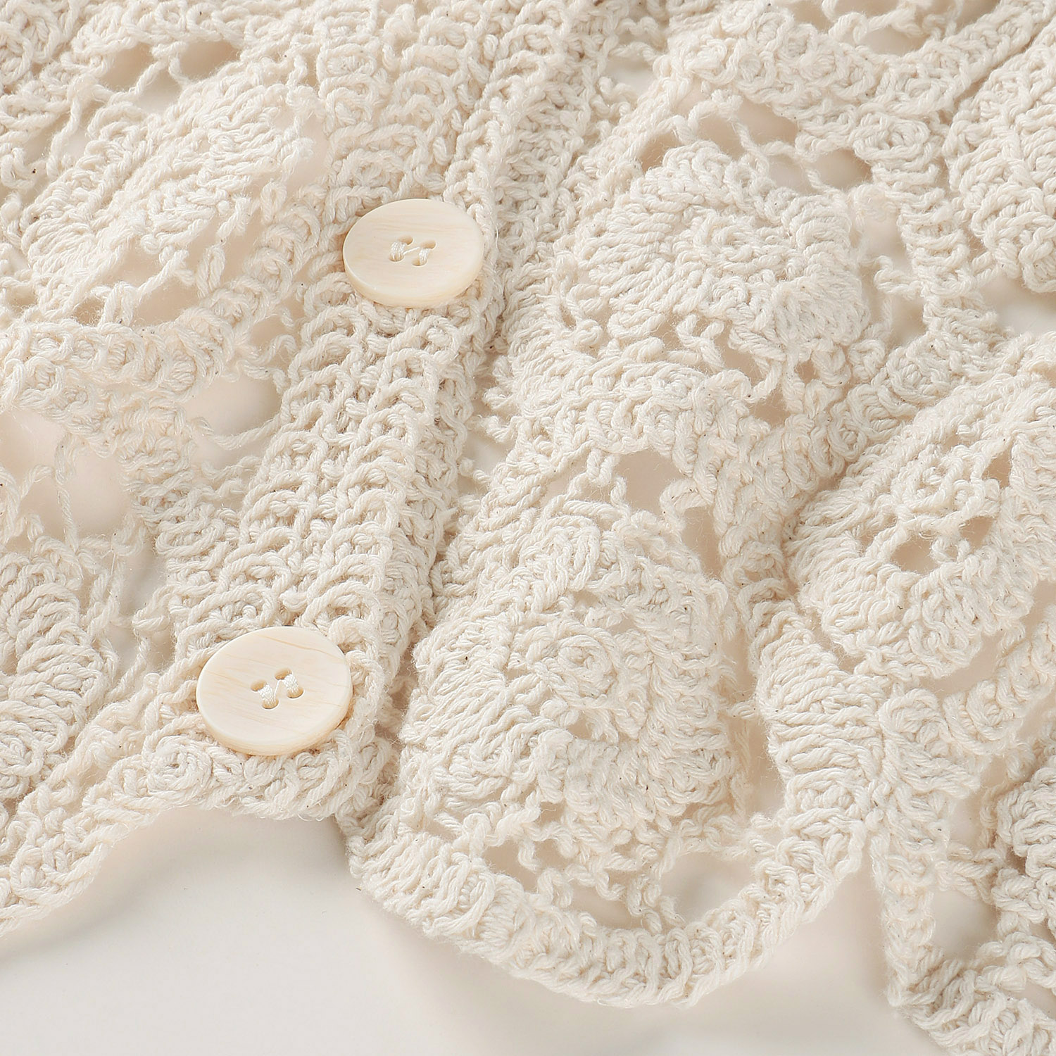 かぎ針丸首カーディガン - 画像5