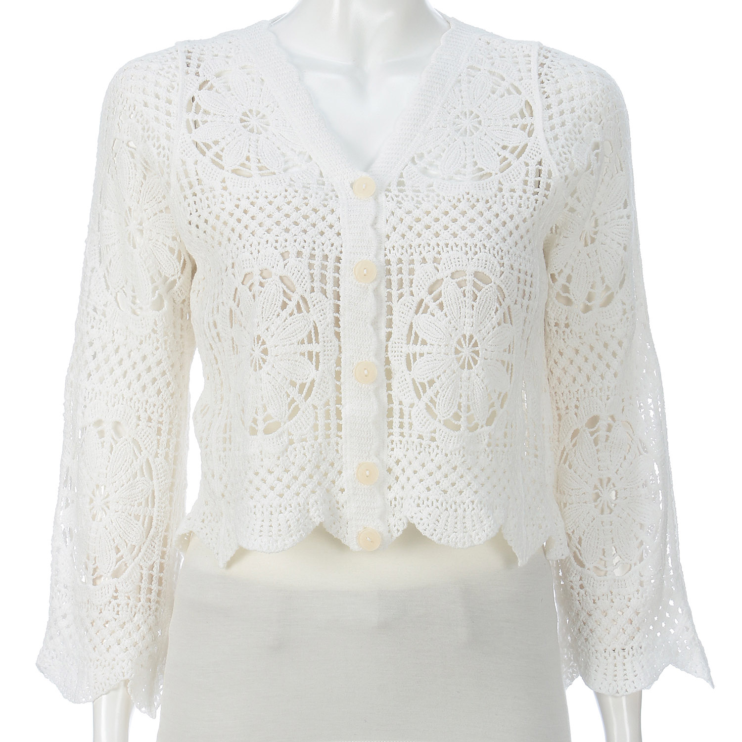 かぎ針Vネックカーディガン - 画像1