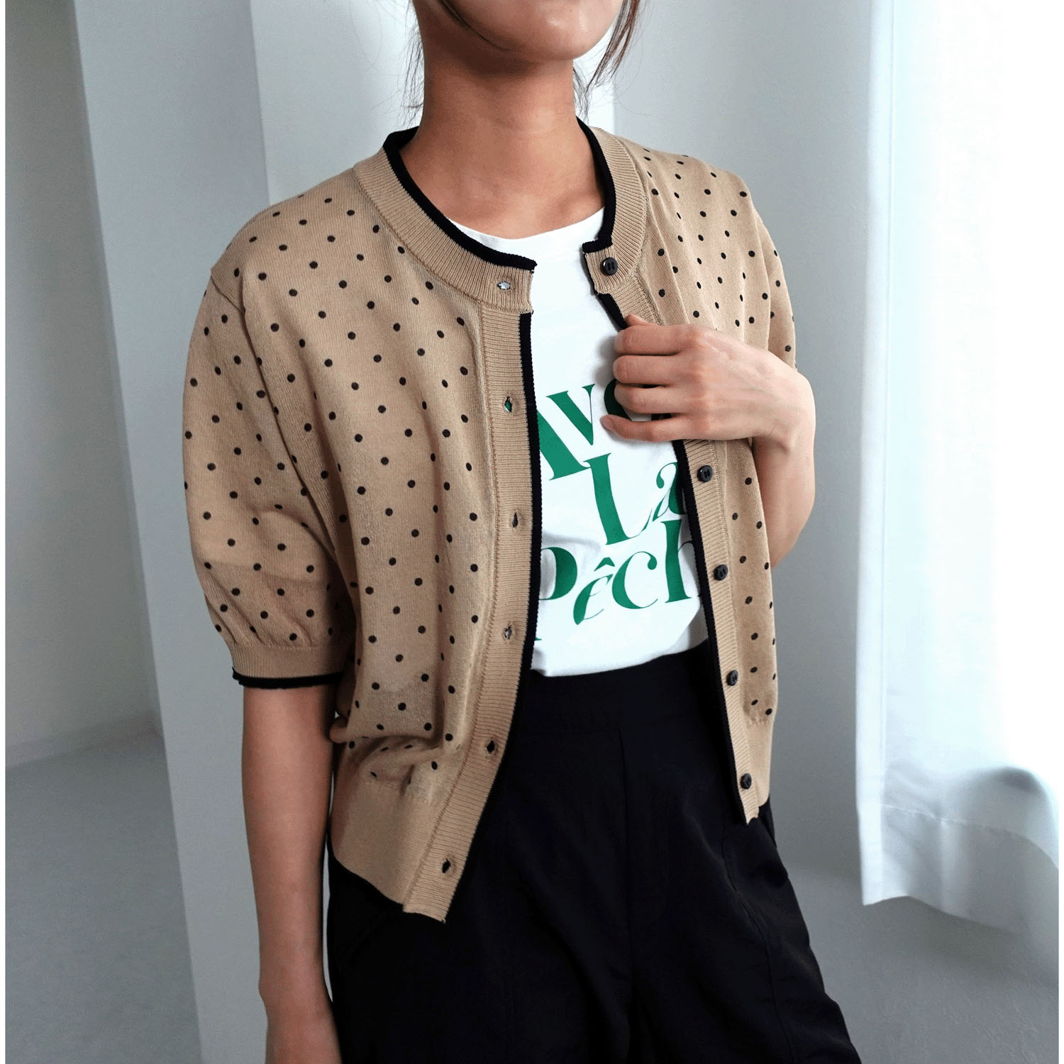 【my life】半袖ドットカーディガン - 画像8