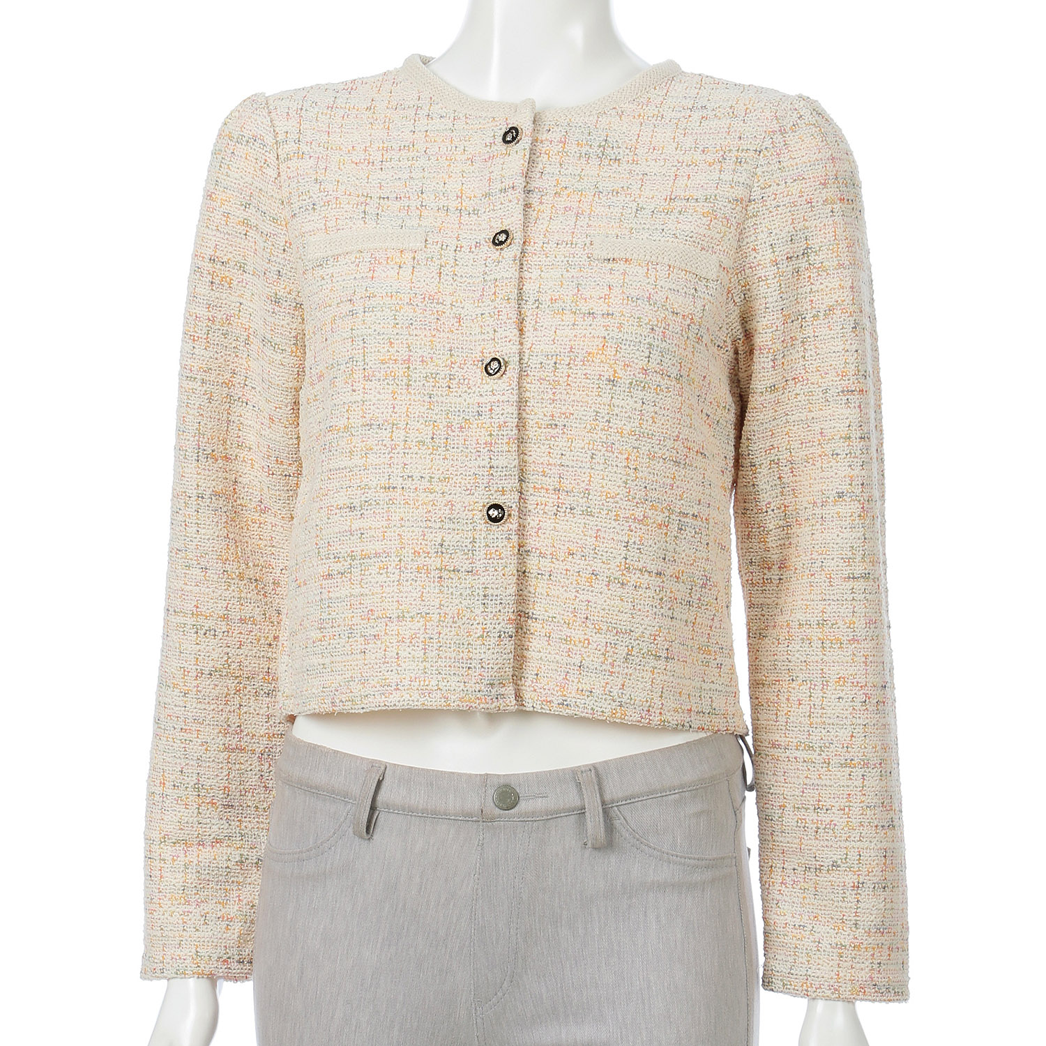 ツイード調カーディガン - 画像1