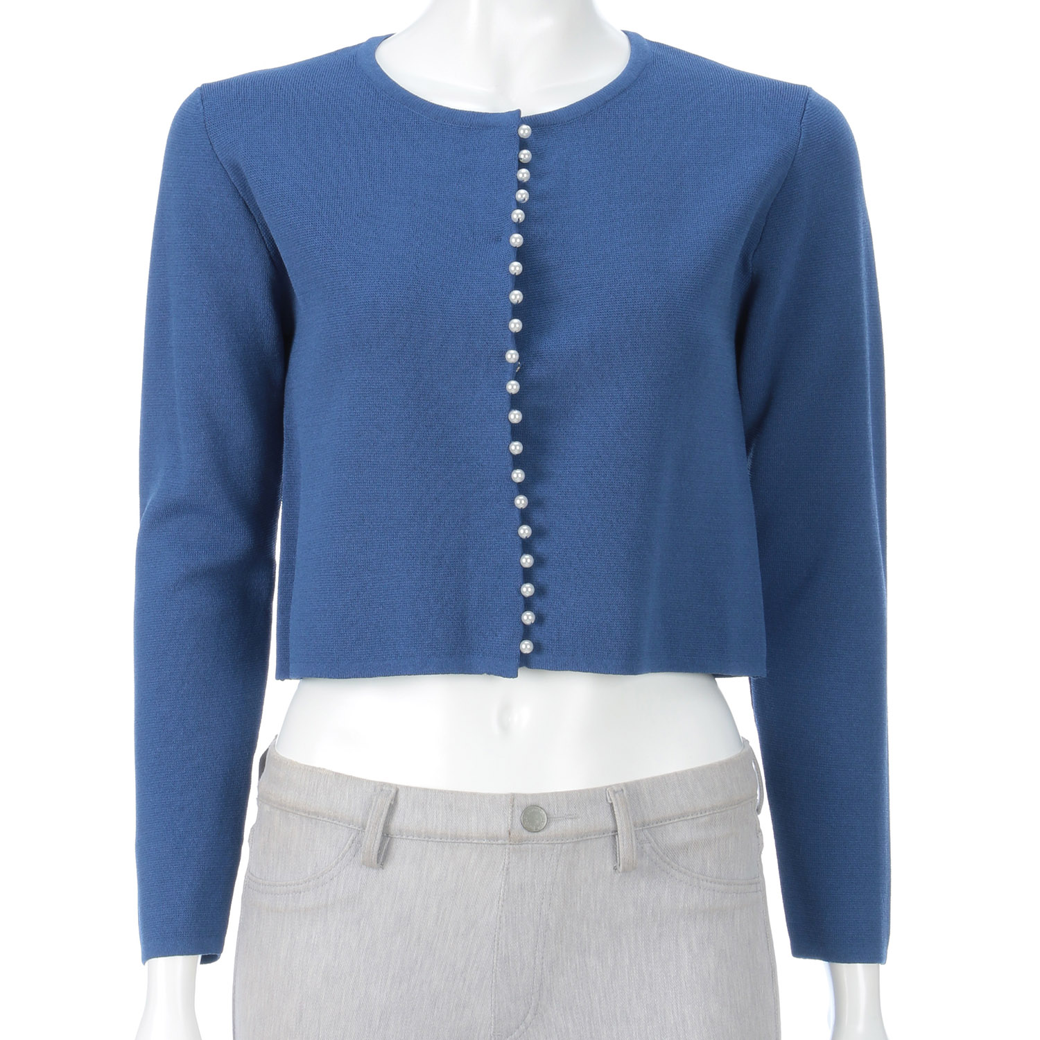 パール釦使いカーディガン - 画像1