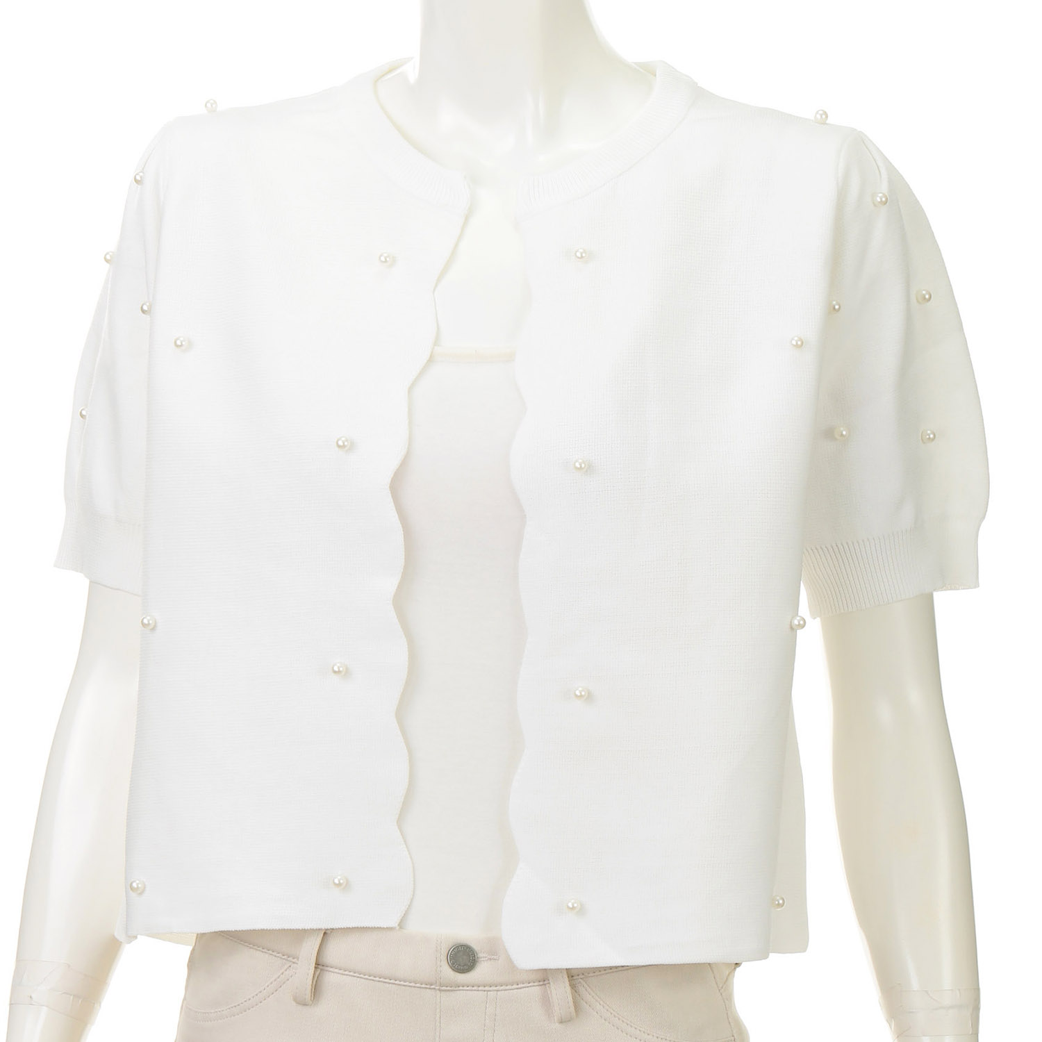 スカラップデザインカーディガン - 画像3