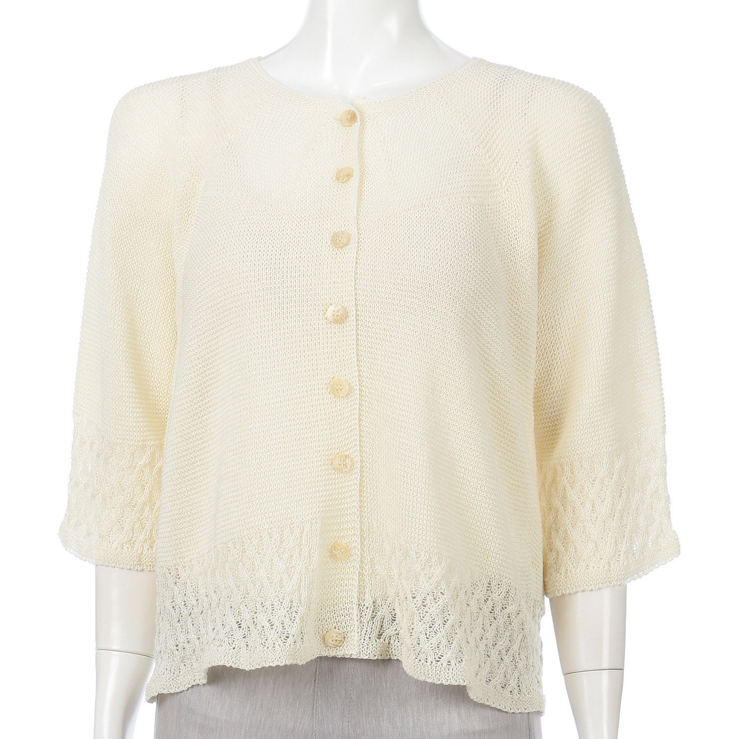 裾格子柄カーディガン - 画像4