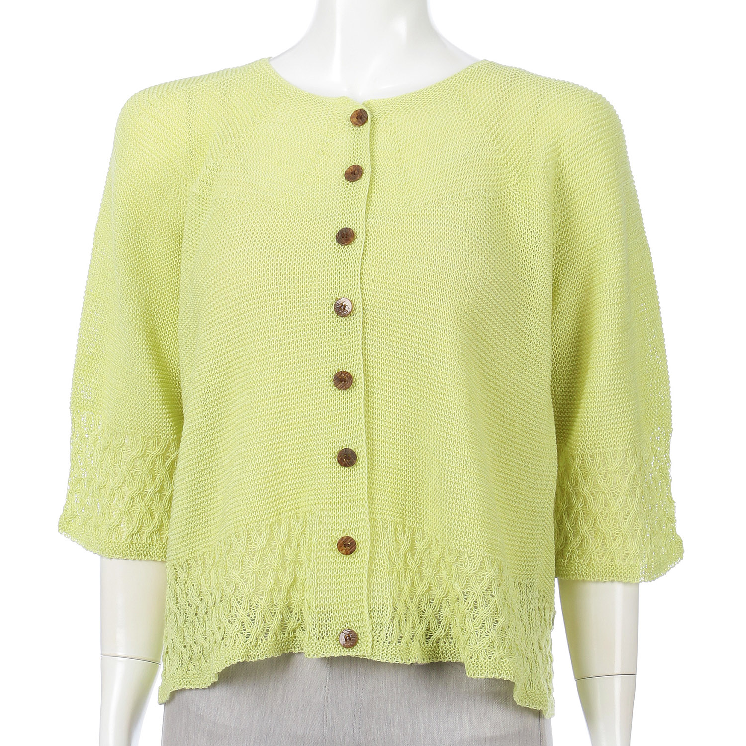 裾格子柄カーディガン - 画像6