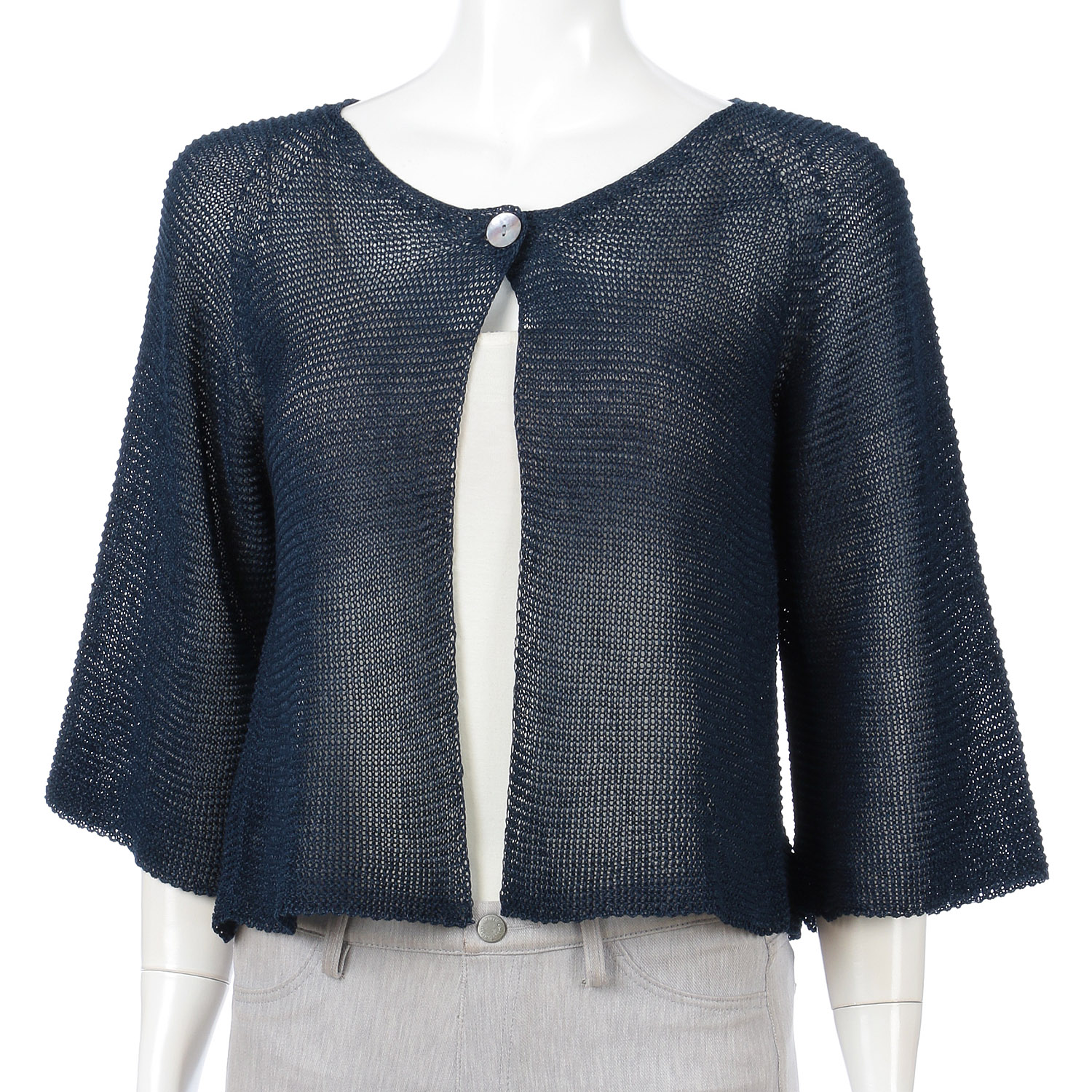 1つ釦ホールカーディガン - 画像7