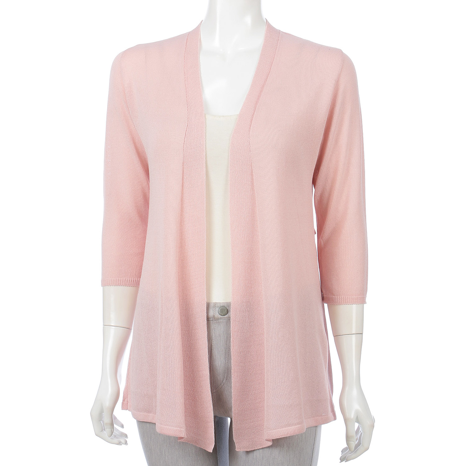 脇テープ付綿ポリロングカーディガン