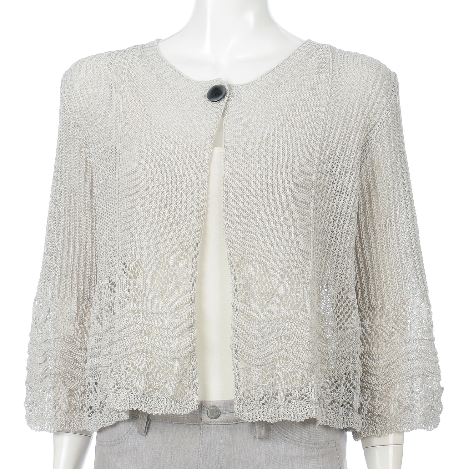 1つ釦ガ－タ－切り替えカーディガン - 画像2