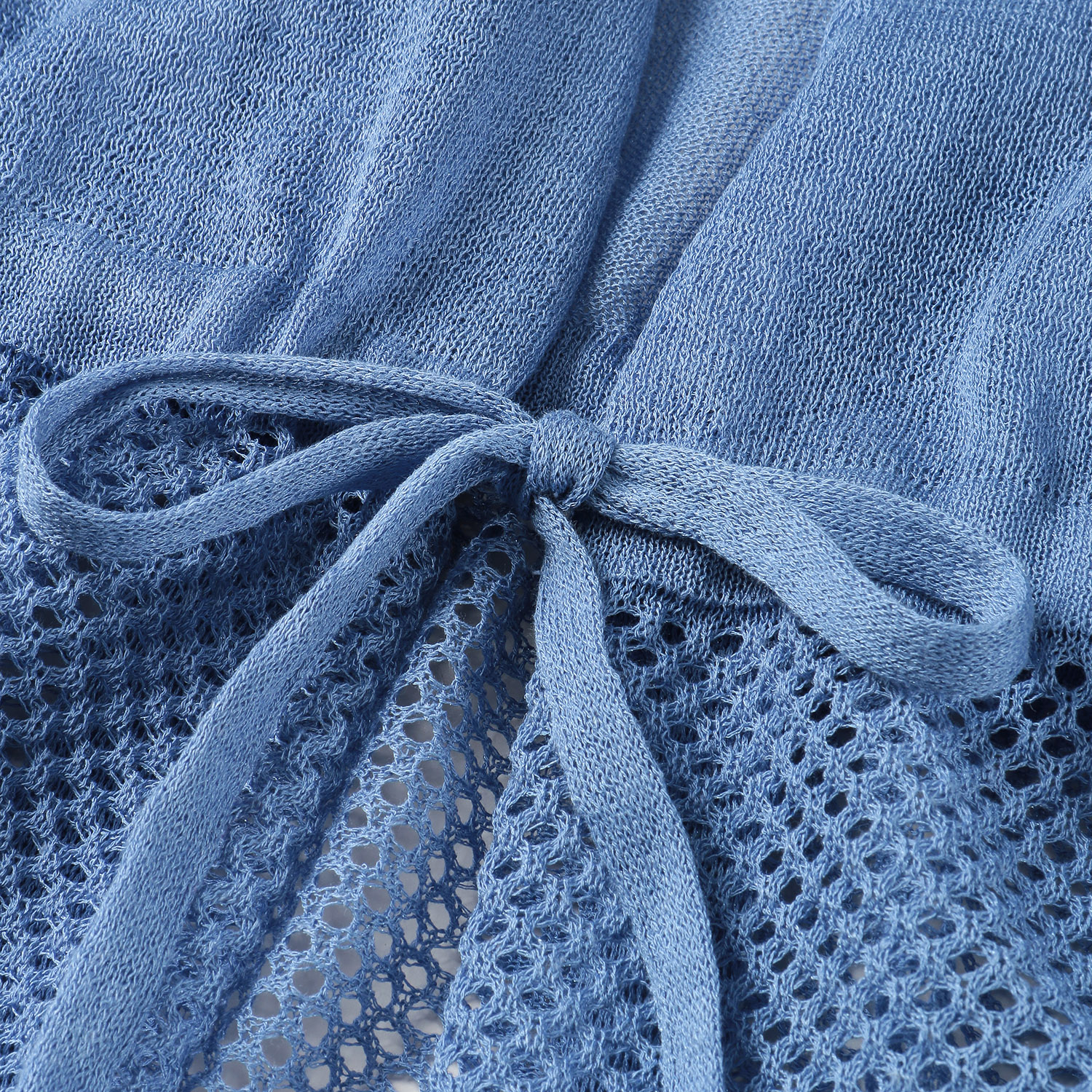 透かし編みニットロングカーディガン - 画像7