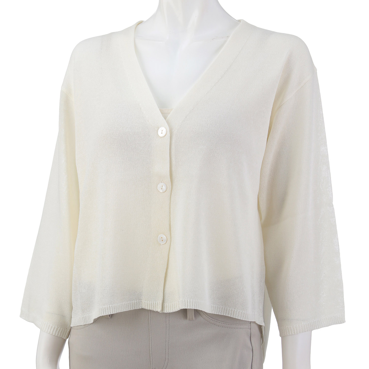 麻混天竺ショートカーディガン - 画像2