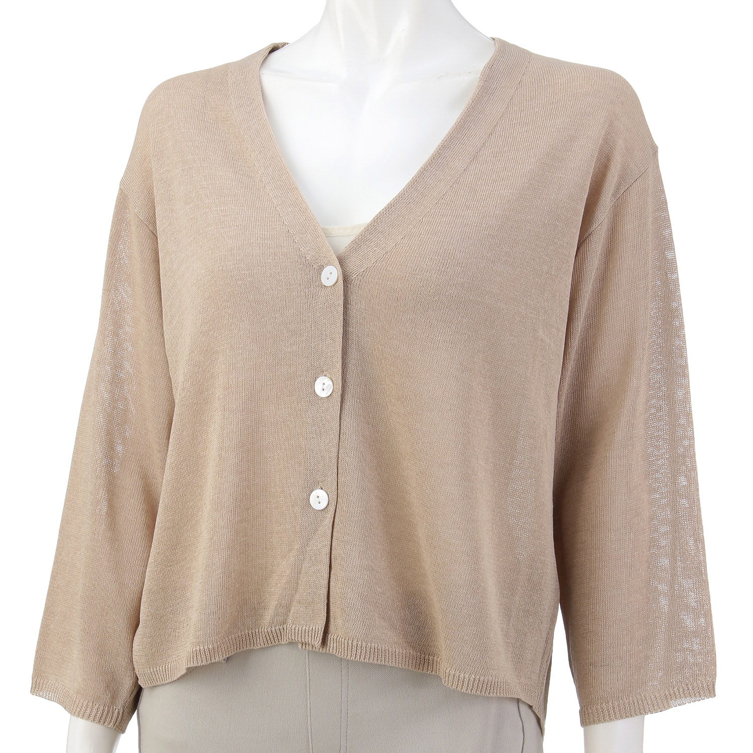 麻混天竺ショートカーディガン - 画像4