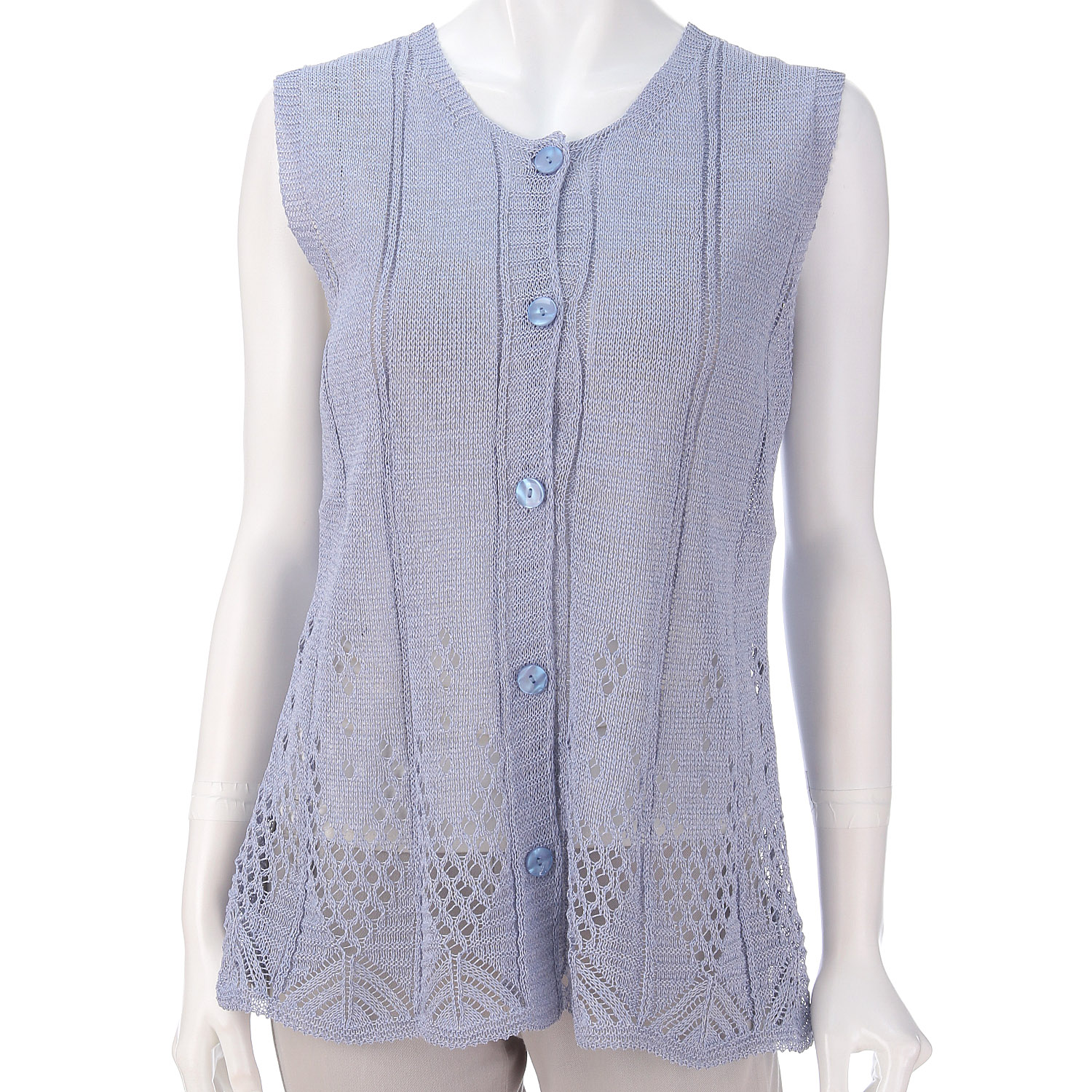 抄繊糸透かし編みベスト - 画像13