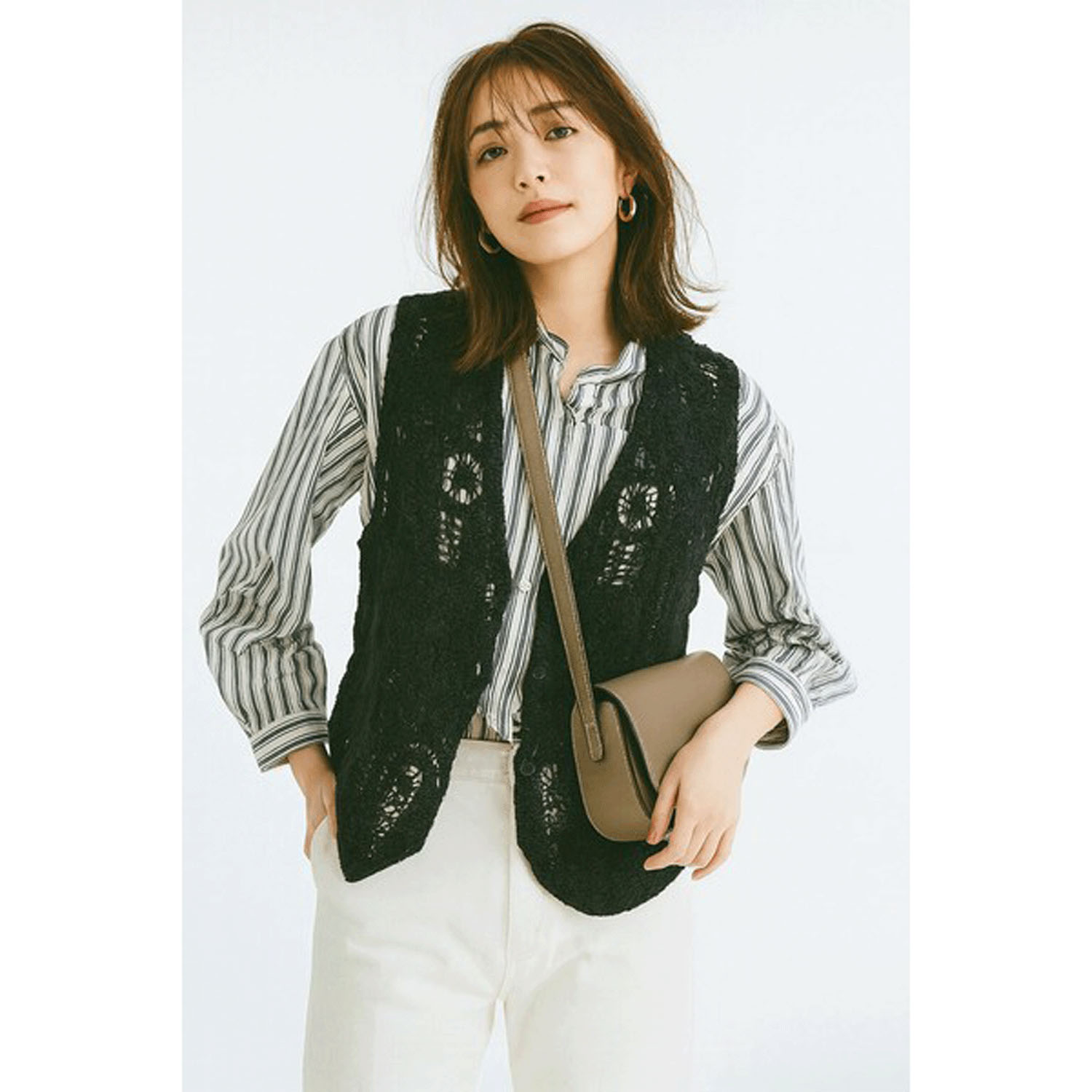 かぎ針風前開きベスト - 画像11