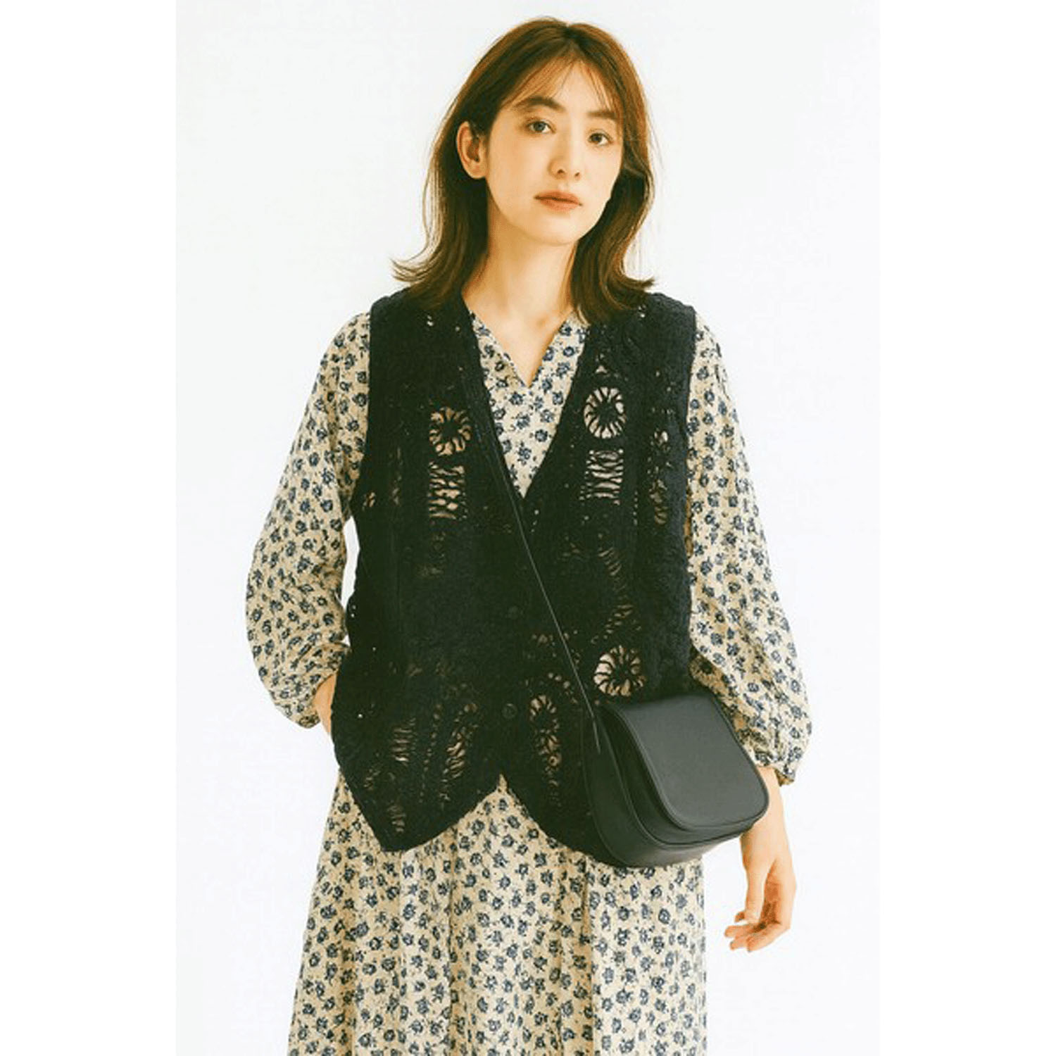 かぎ針風前開きベスト - 画像12