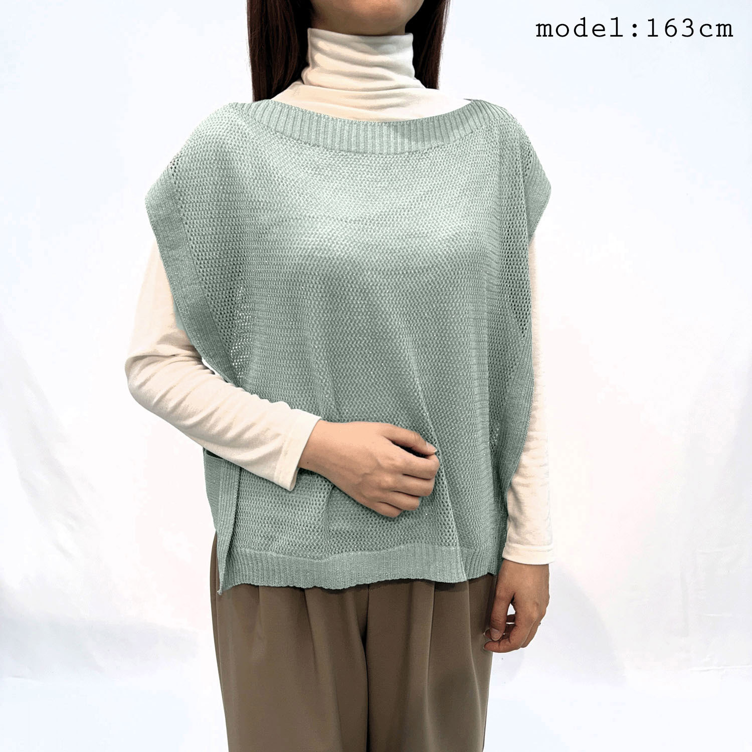 ラメメッシュベスト