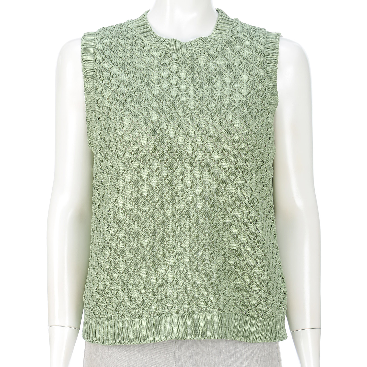 透かし柄ベスト - 画像1