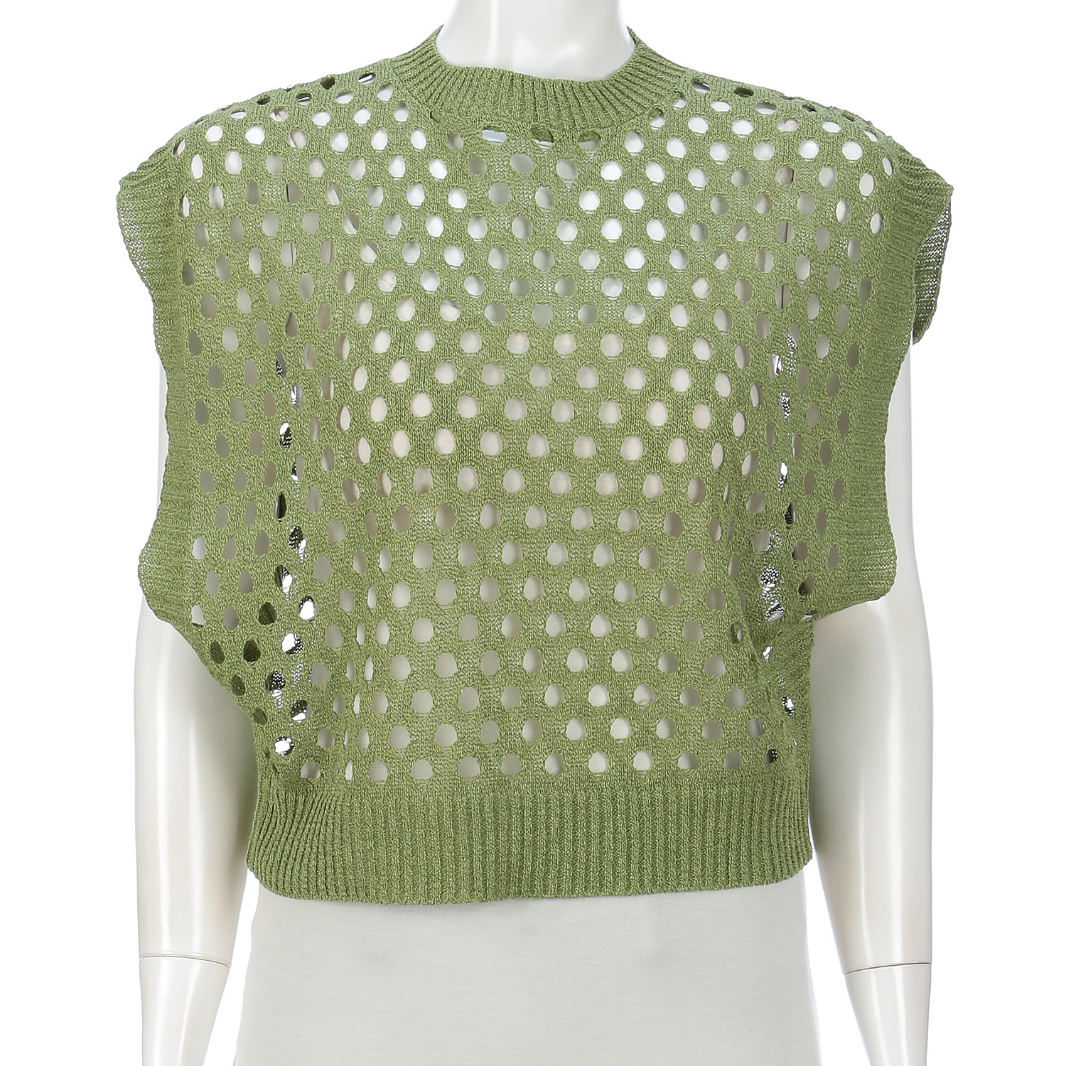 麻混穴あきベスト - 画像9