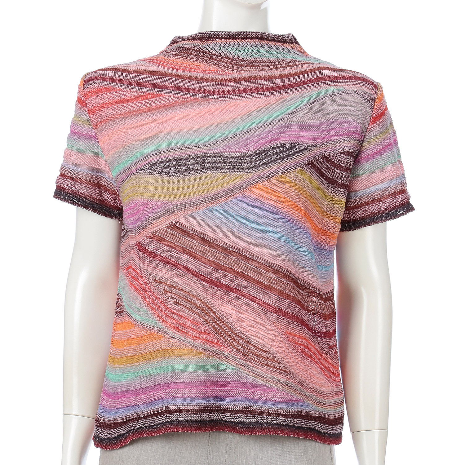 絣リブ鱗ケーブル柄プルオーバーベスト - 画像3