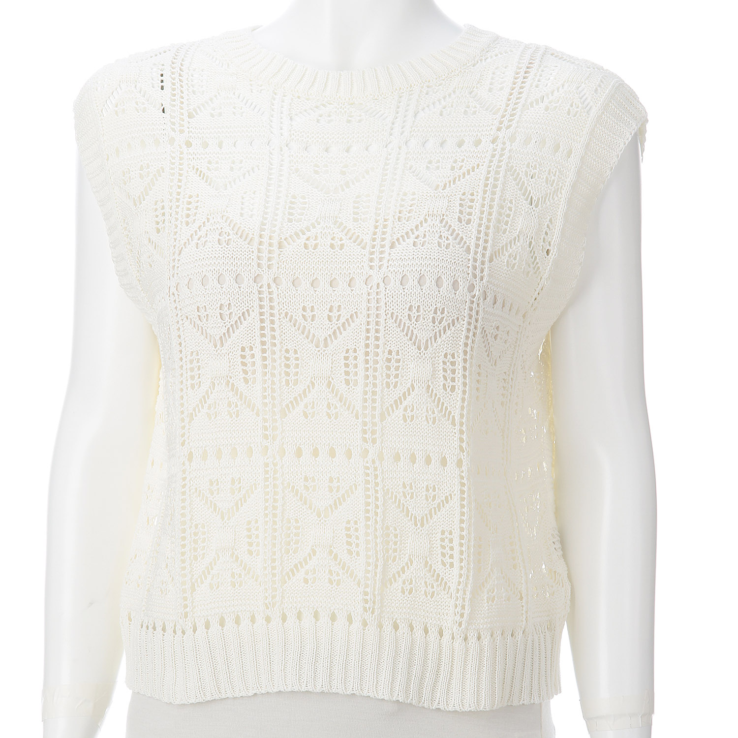 透かし柄2WAYベスト - 画像2