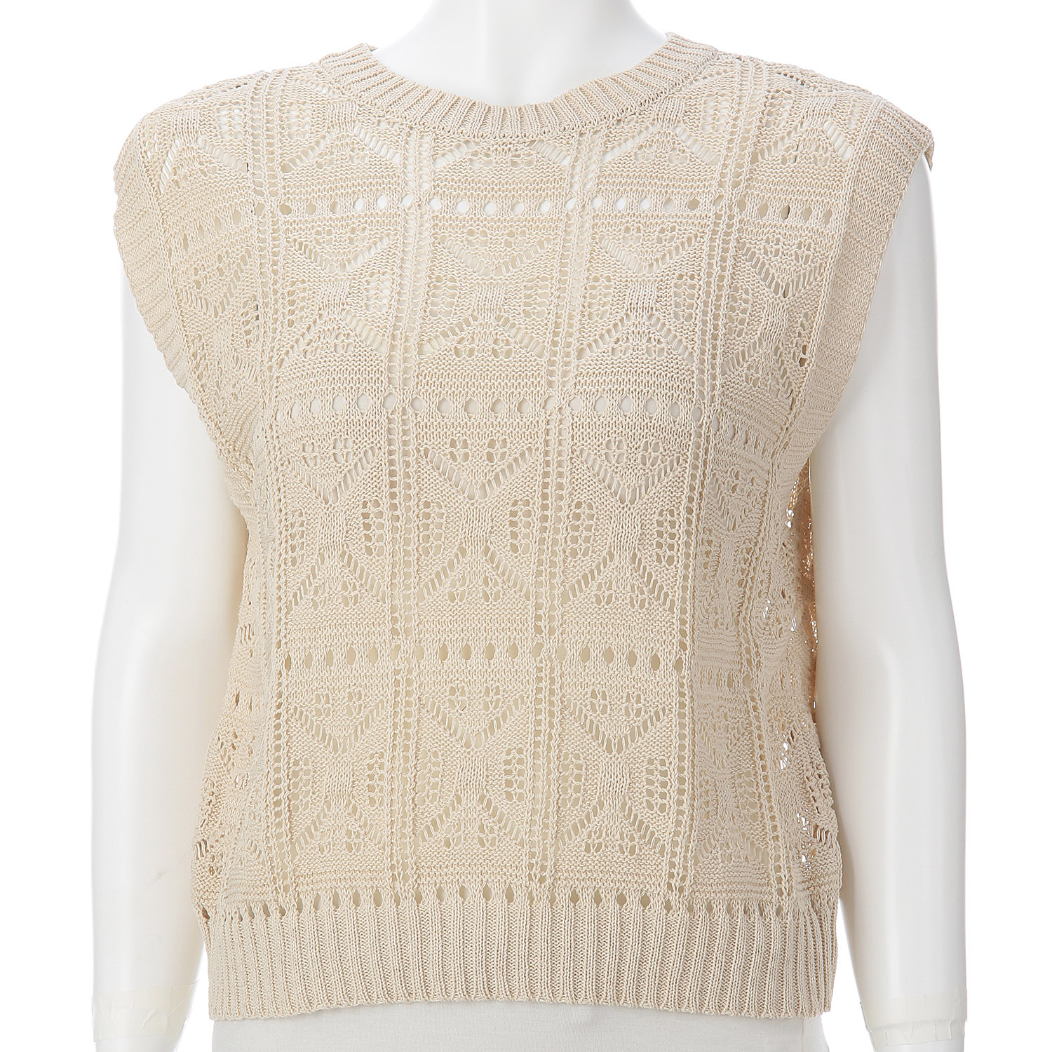 透かし柄2WAYベスト - 画像3