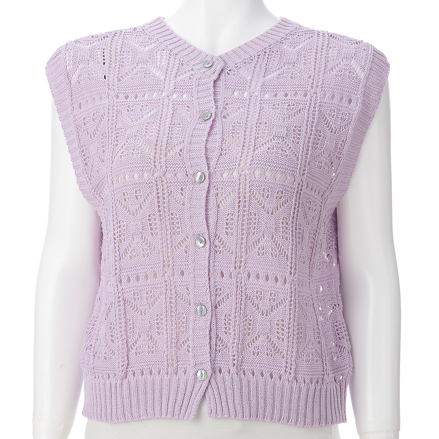 透かし柄2WAYベスト - 画像6