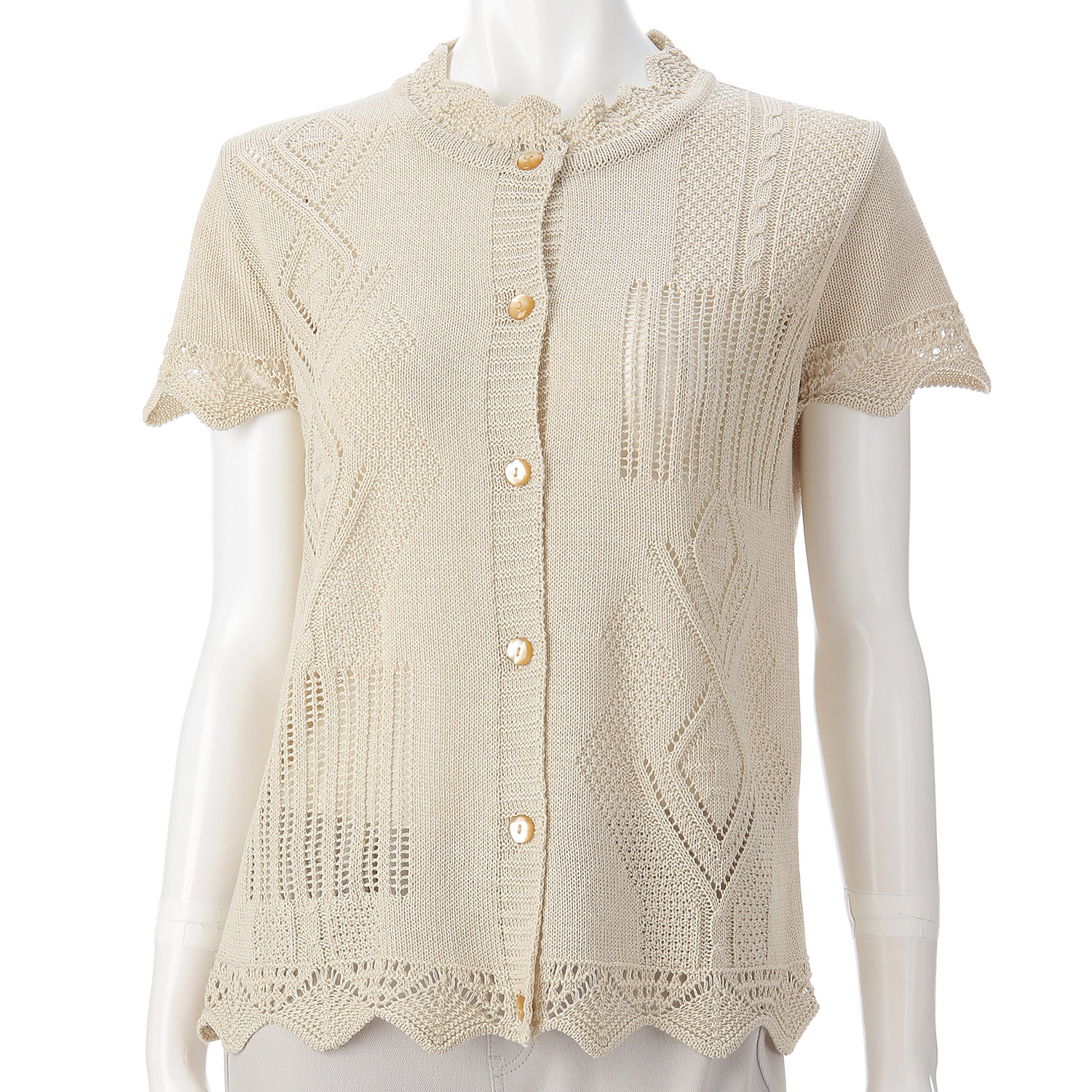 ダイヤ柄キャップスリーブベスト - 画像3