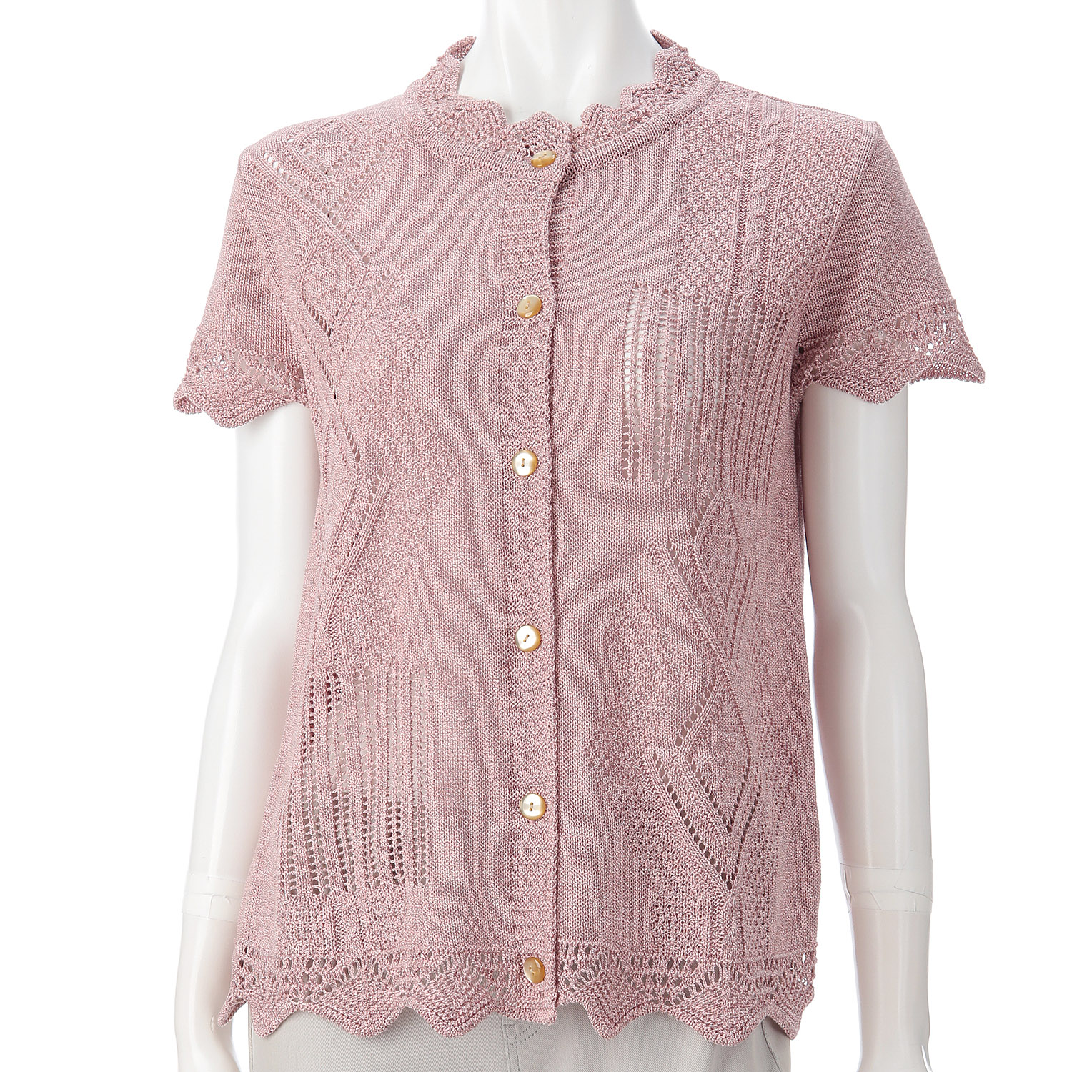 ダイヤ柄キャップスリーブベスト