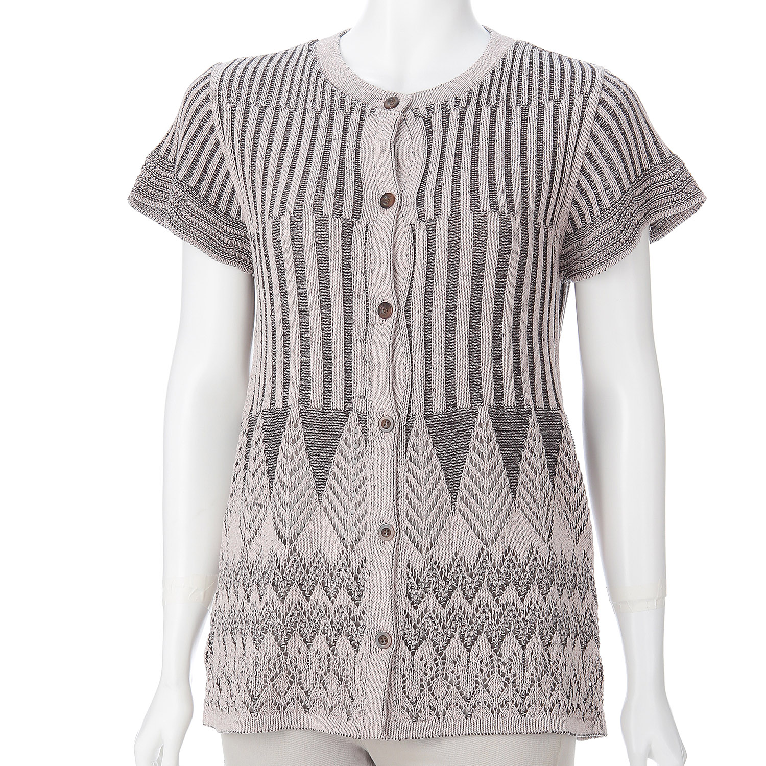 ダイヤ柄前開きベスト