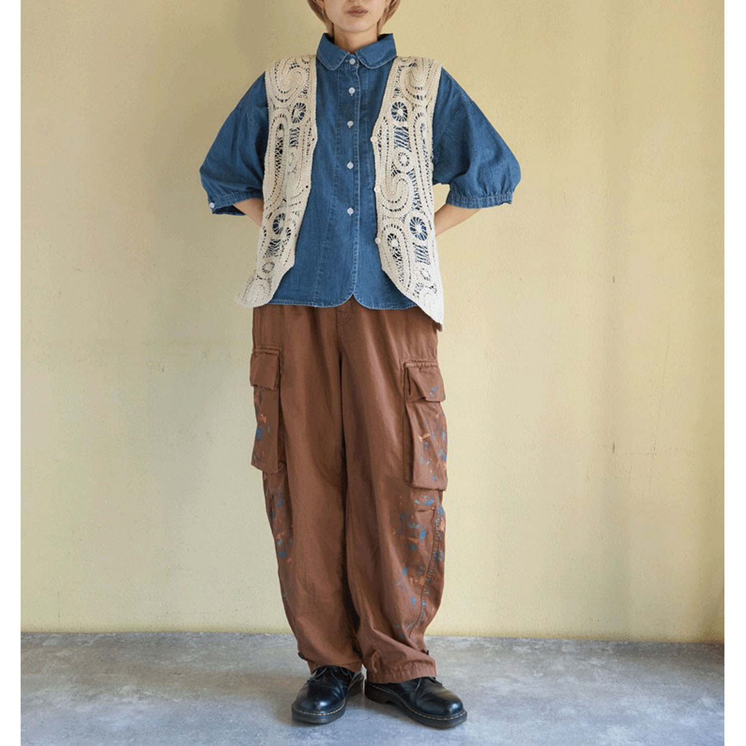 CUBE SUGAR レースVネックベスト - 画像5