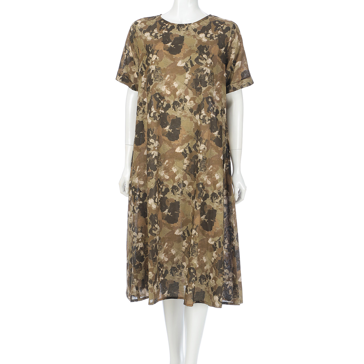 綿麻60／20プリントワンピース - 画像1