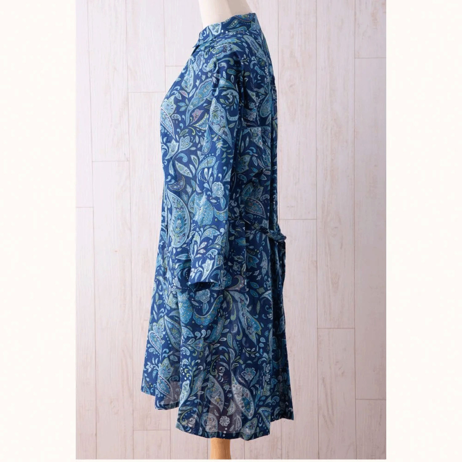 【ETONET限定】シルクロード シャツカラーヨーク切替ギャザーチュニック - 画像3