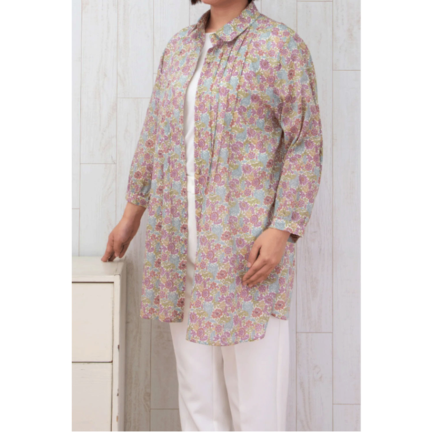 【ETONET限定】シルクロード 前ピンタックシャツチュニック ソグド - 画像1