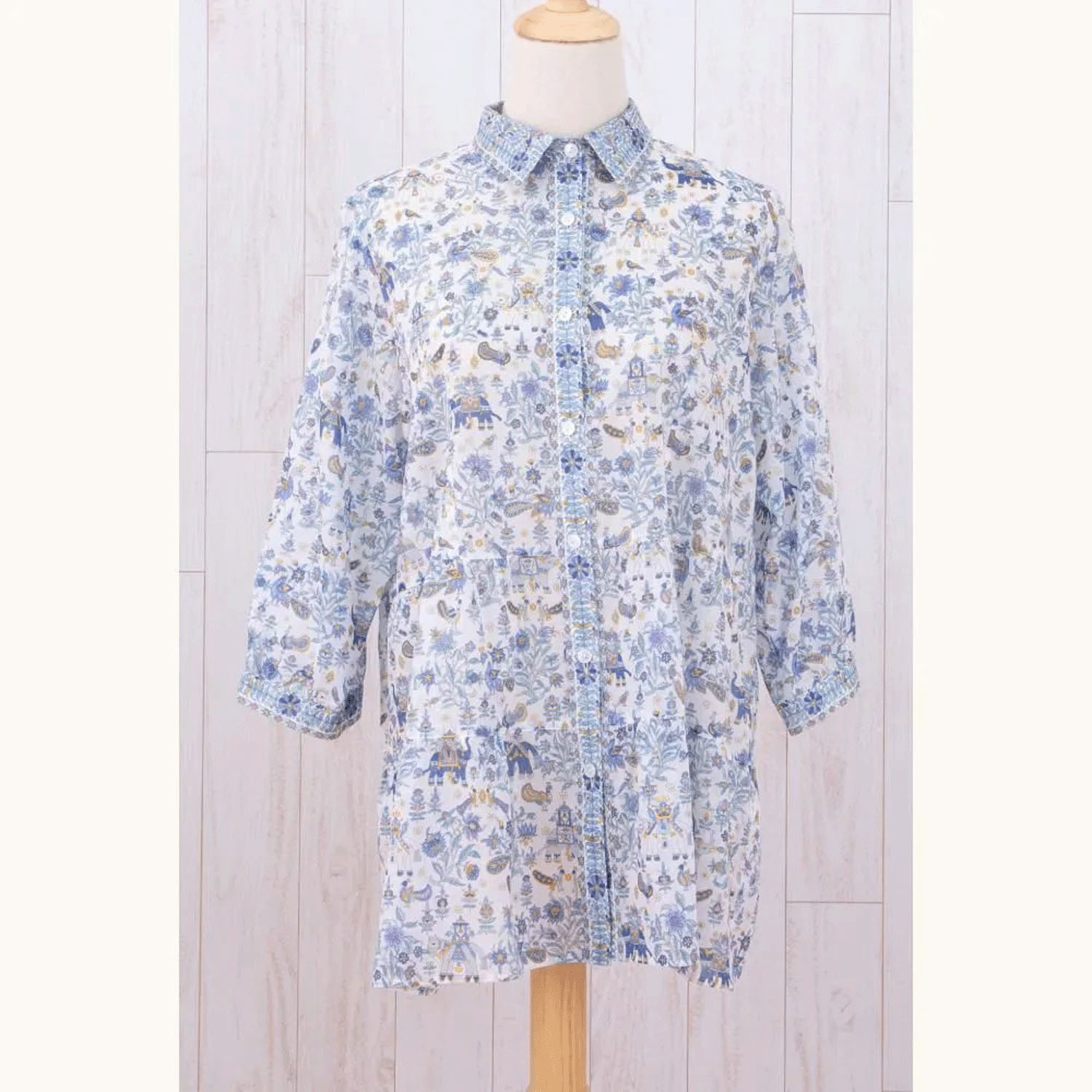 【ETONET限定】シルクロード ティアード切替シャツブラウス バローダ - 画像2