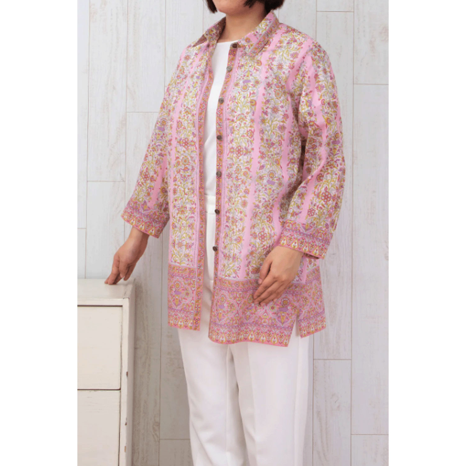 【ETONET限定】シルクロード シャツ襟八分袖チュニックブラウス ブルサ - 画像8